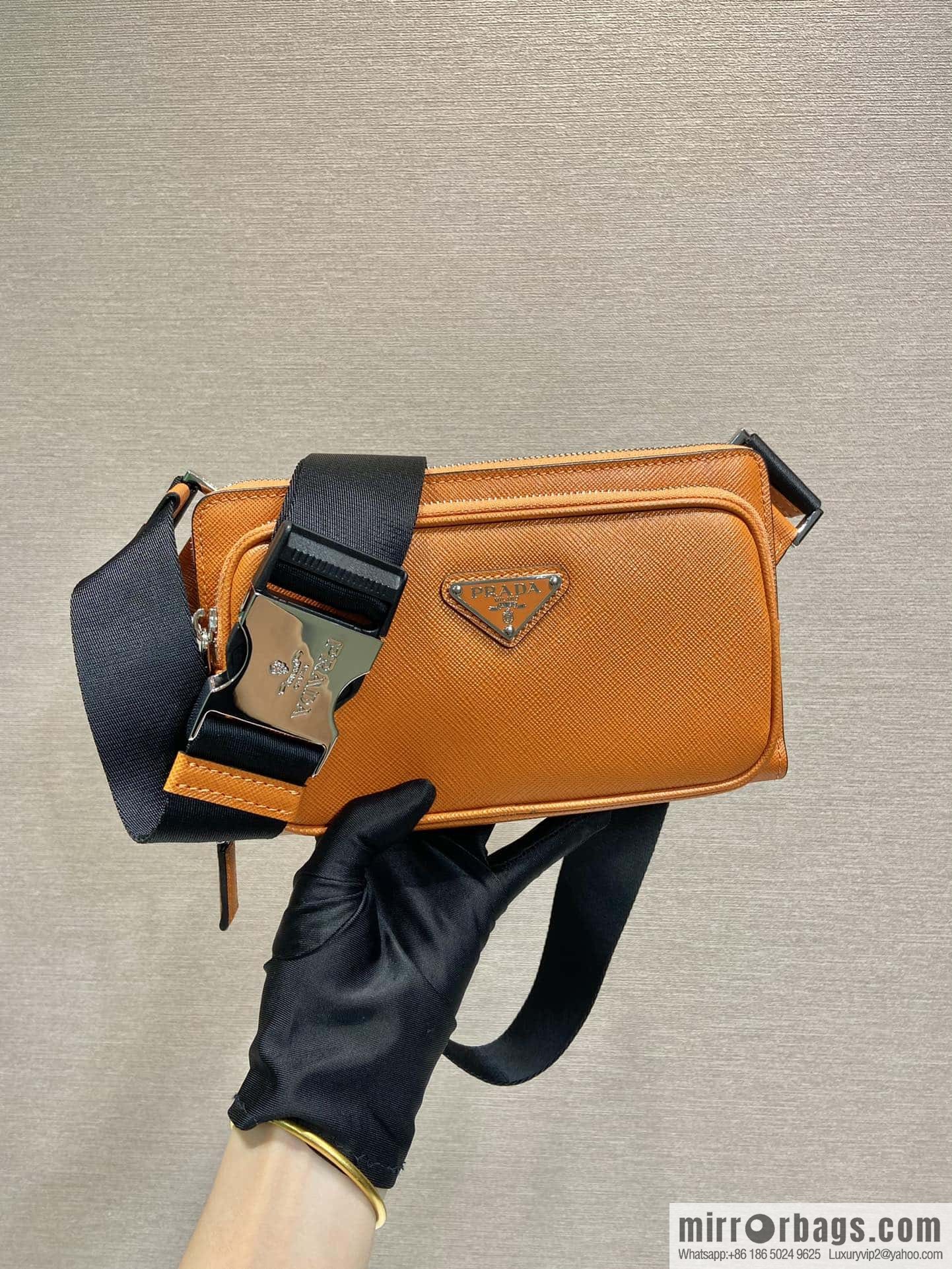PRADA Prada imported cross pattern fanny pack/breast bag 2VH156
