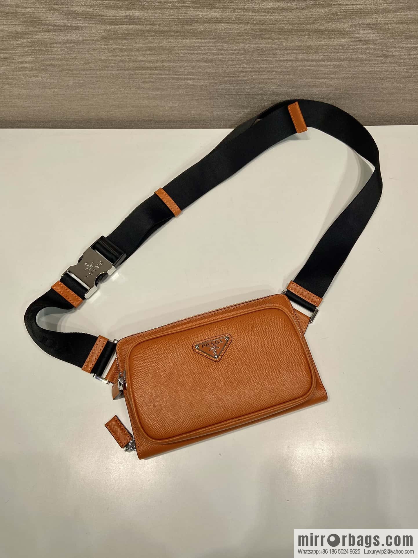 PRADA Prada imported cross pattern fanny pack/breast bag 2VH156