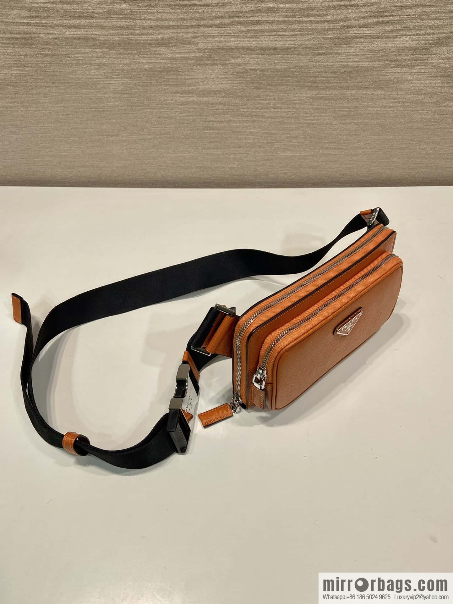 PRADA Prada imported cross pattern fanny pack/breast bag 2VH156