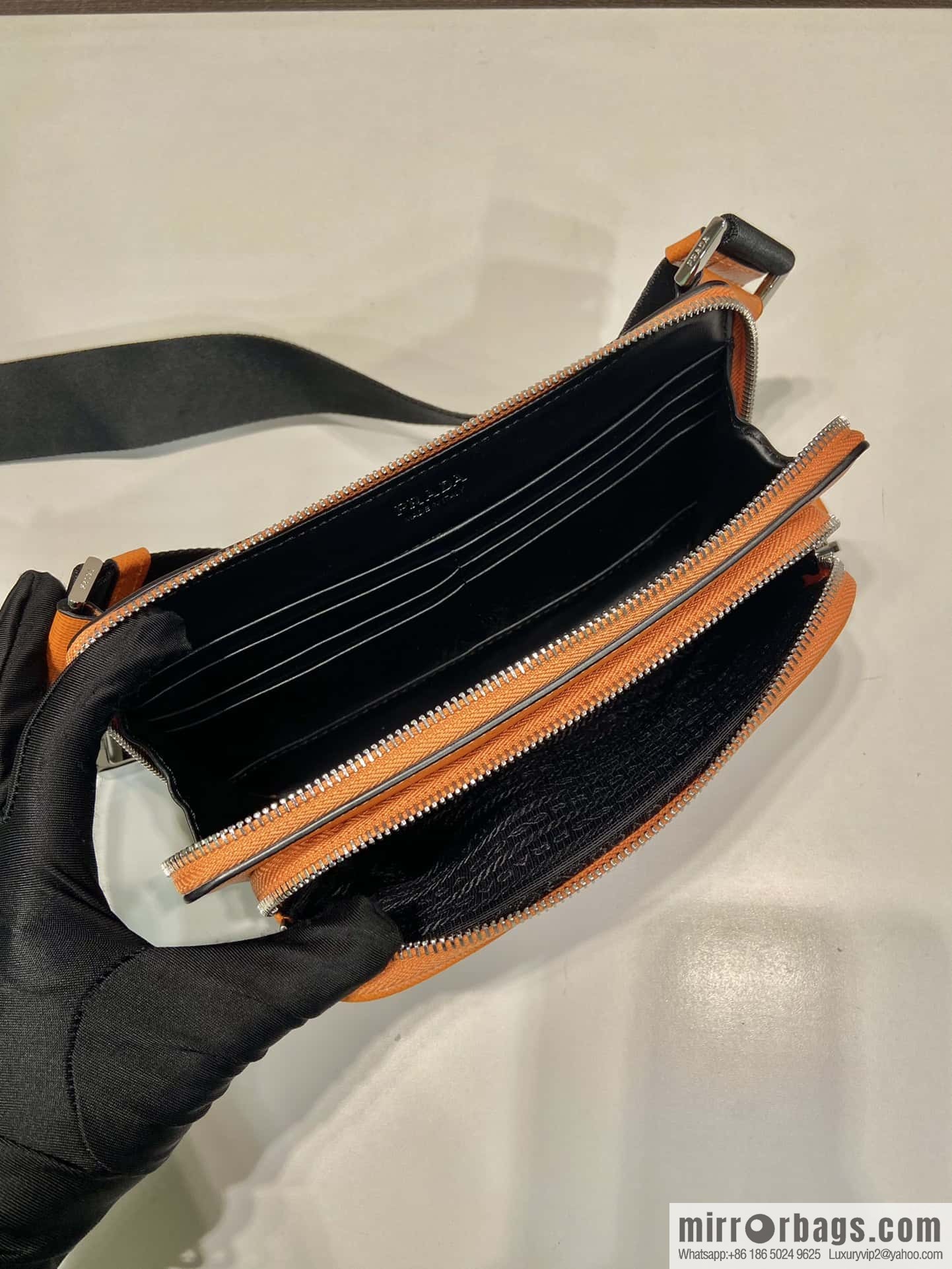 PRADA Prada imported cross pattern fanny pack/breast bag 2VH156