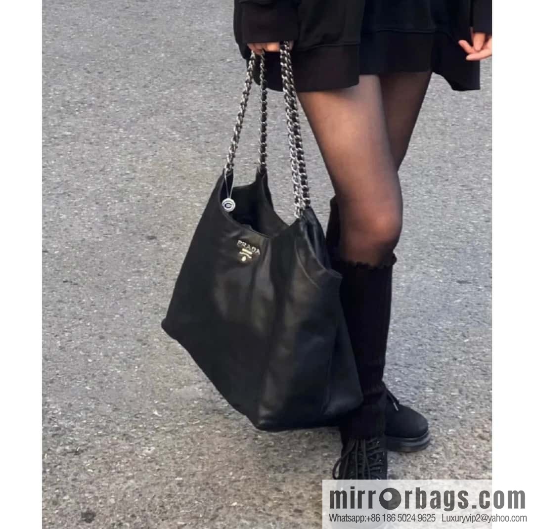 PRADA Prada tote bag 1BA638 white Rat hardware