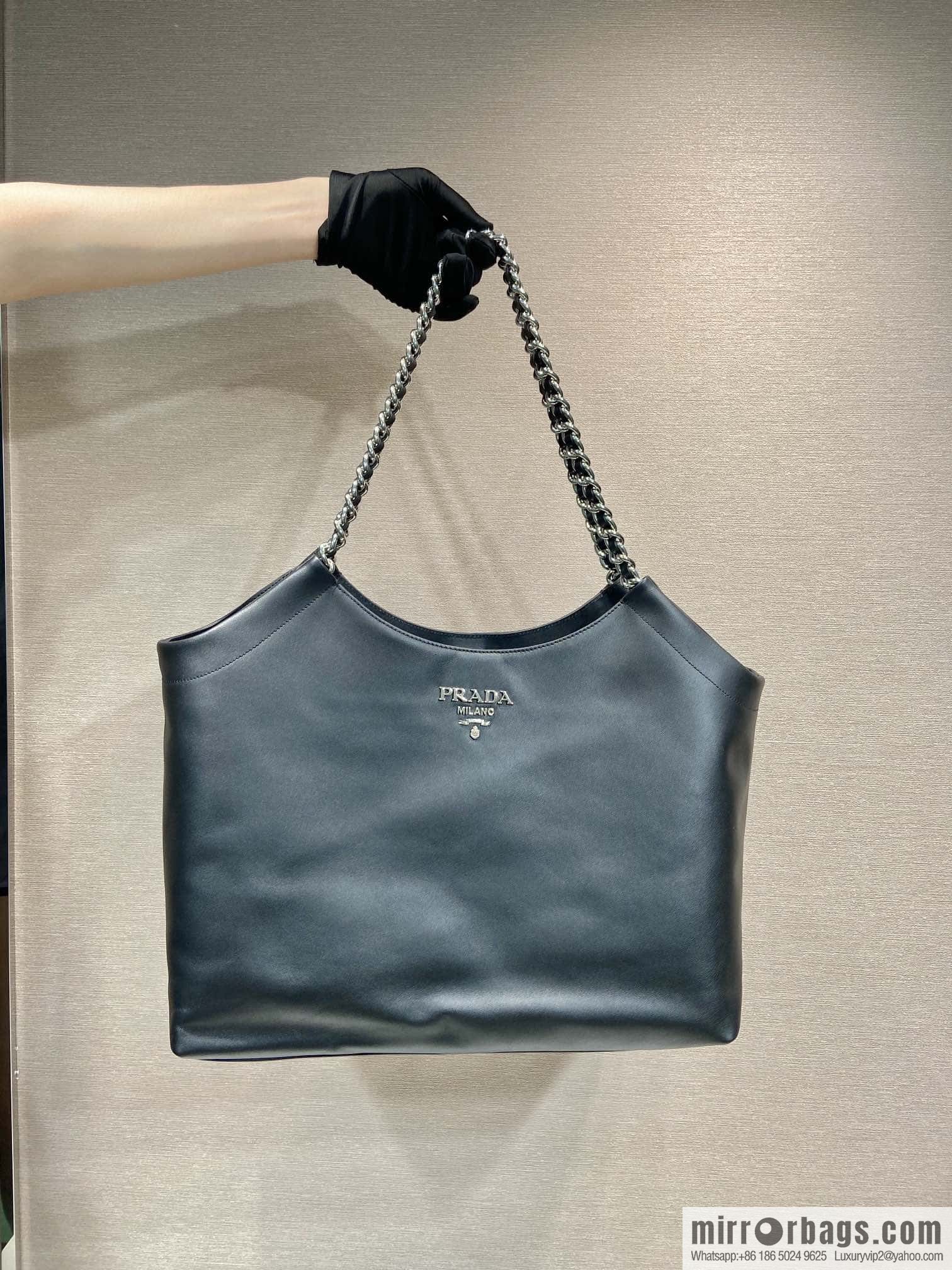 PRADA Prada tote bag 1BA638 white Rat hardware