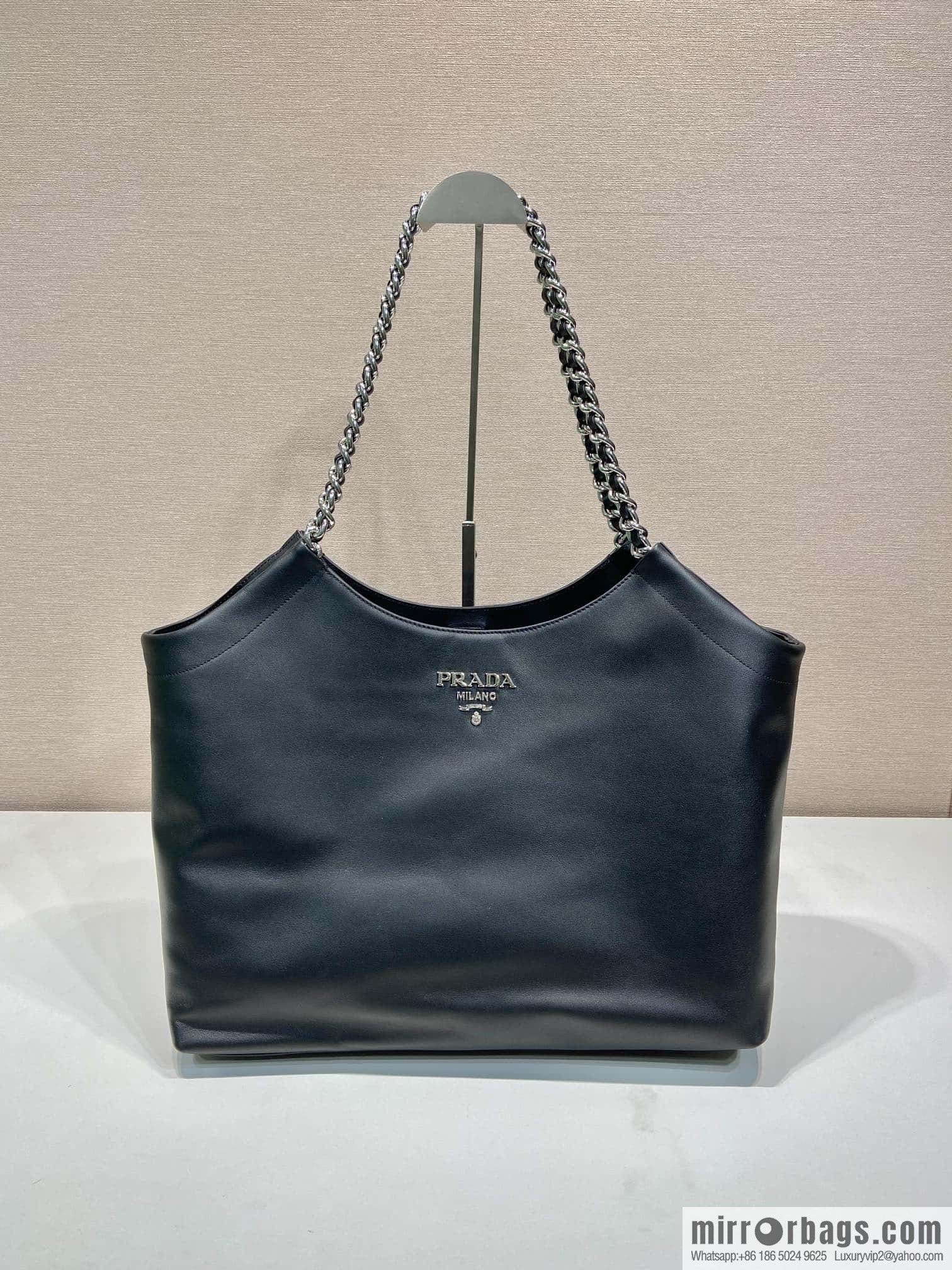 PRADA Prada tote bag 1BA638 white Rat hardware
