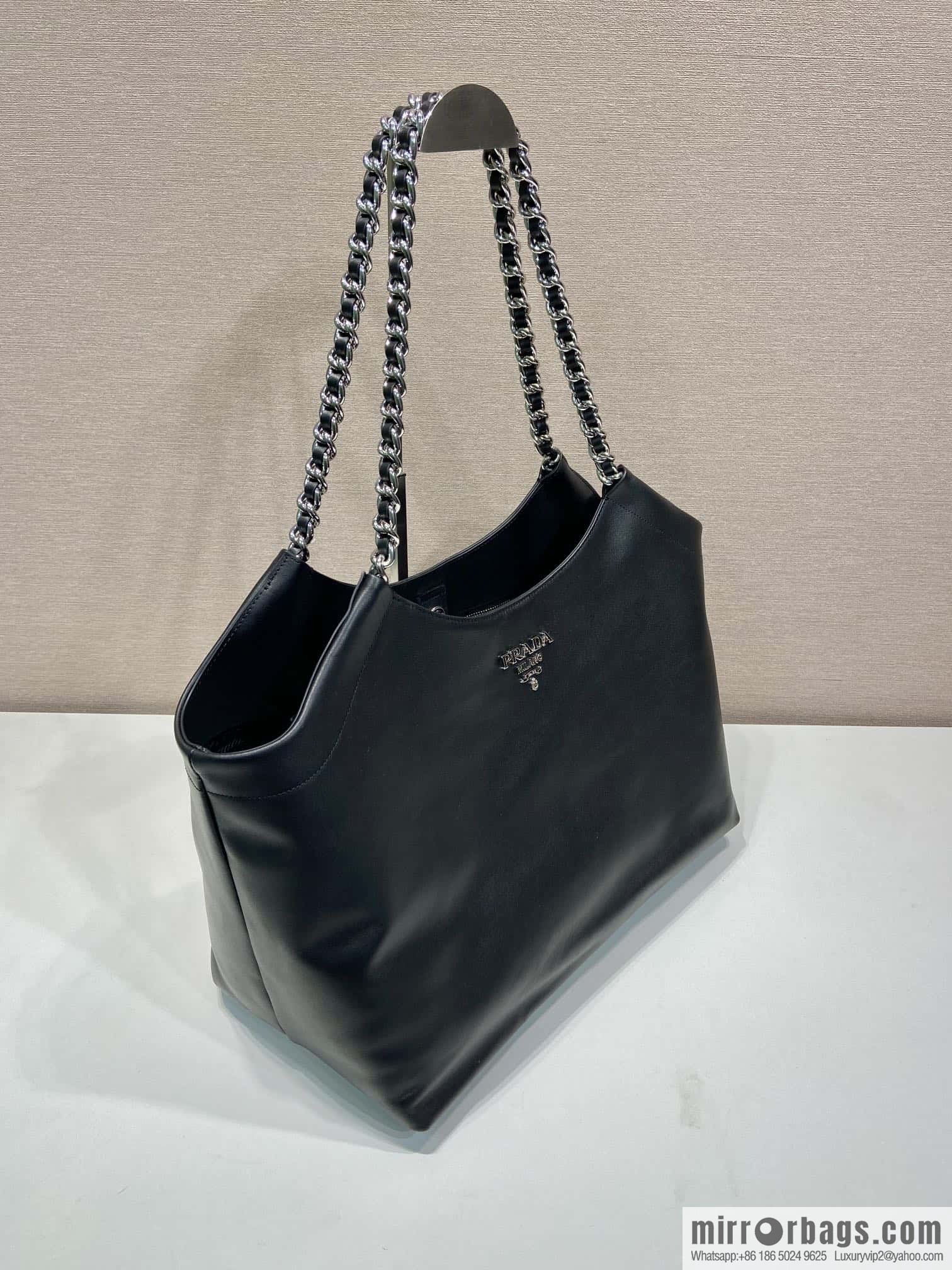 PRADA Prada tote bag 1BA638 white Rat hardware