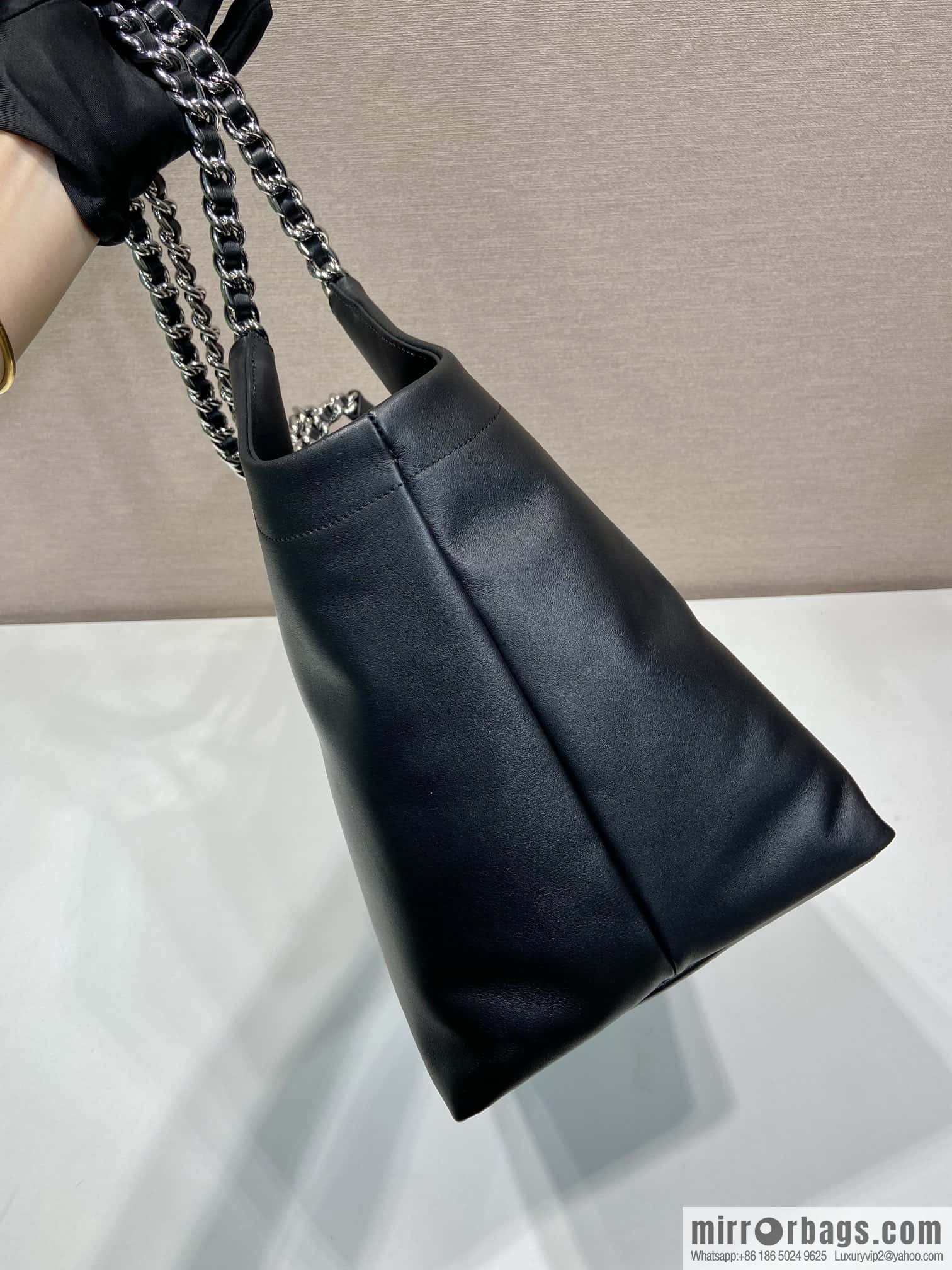 PRADA Prada tote bag 1BA638 white Rat hardware