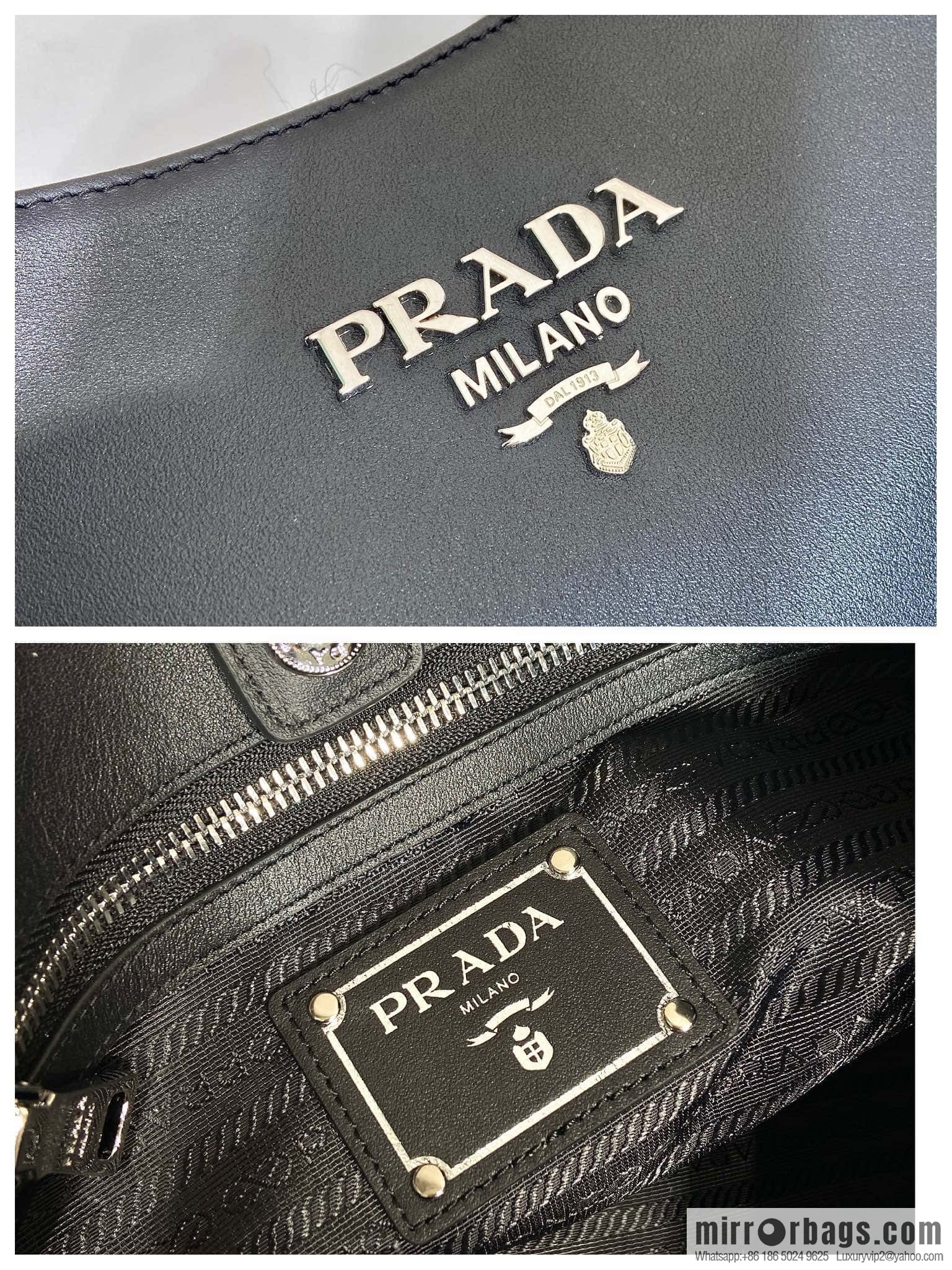 PRADA Prada tote bag 1BA638 white Rat hardware