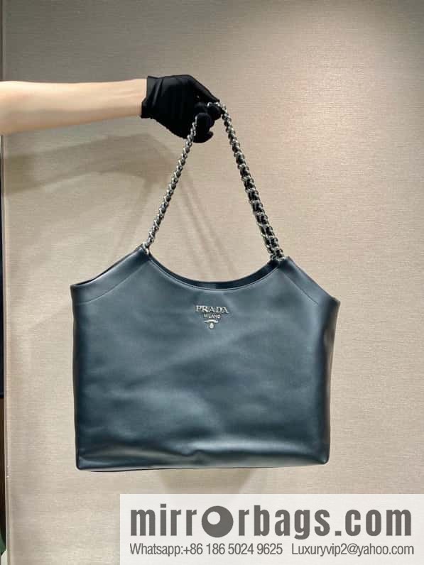 PRADA Prada tote bag 1BA638 white Rat hardware