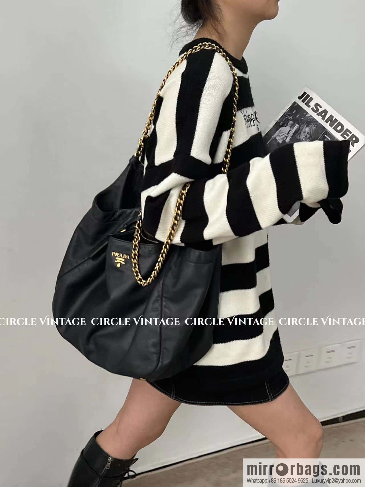 PRADA Prada tote bag 1BA638 gold hardware
