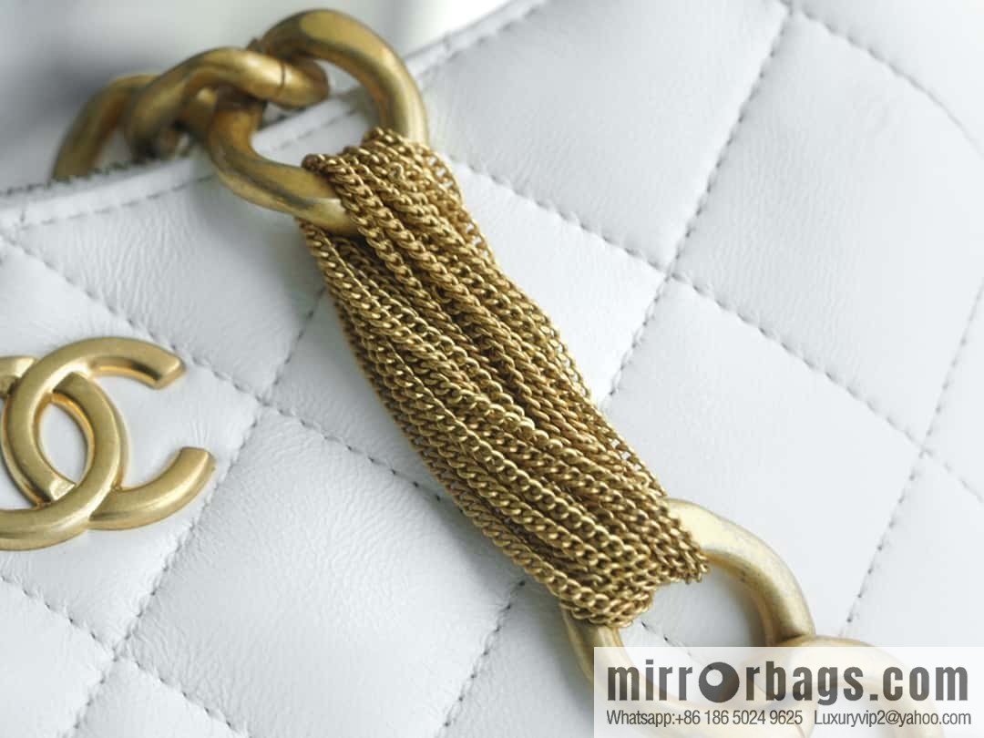 CHANEL 23A Handicraft Workshop HOBO Underarm Bag AS4220 White