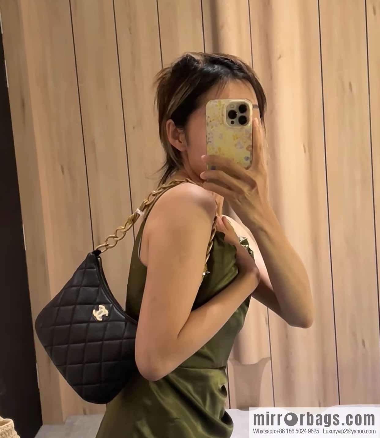 CHANEL 23A Handmade workshop HOBO armpit bag AS4220 black