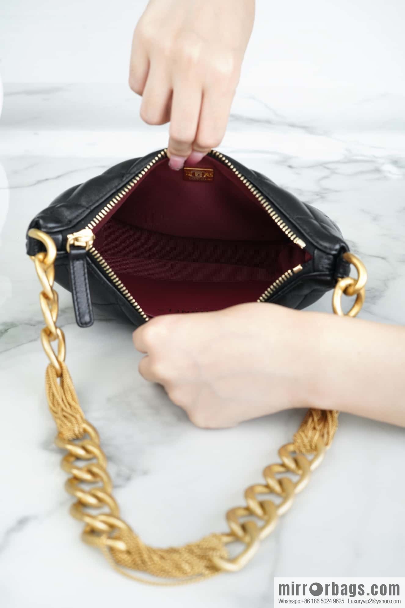 CHANEL 23A Handmade workshop HOBO armpit bag AS4220 black