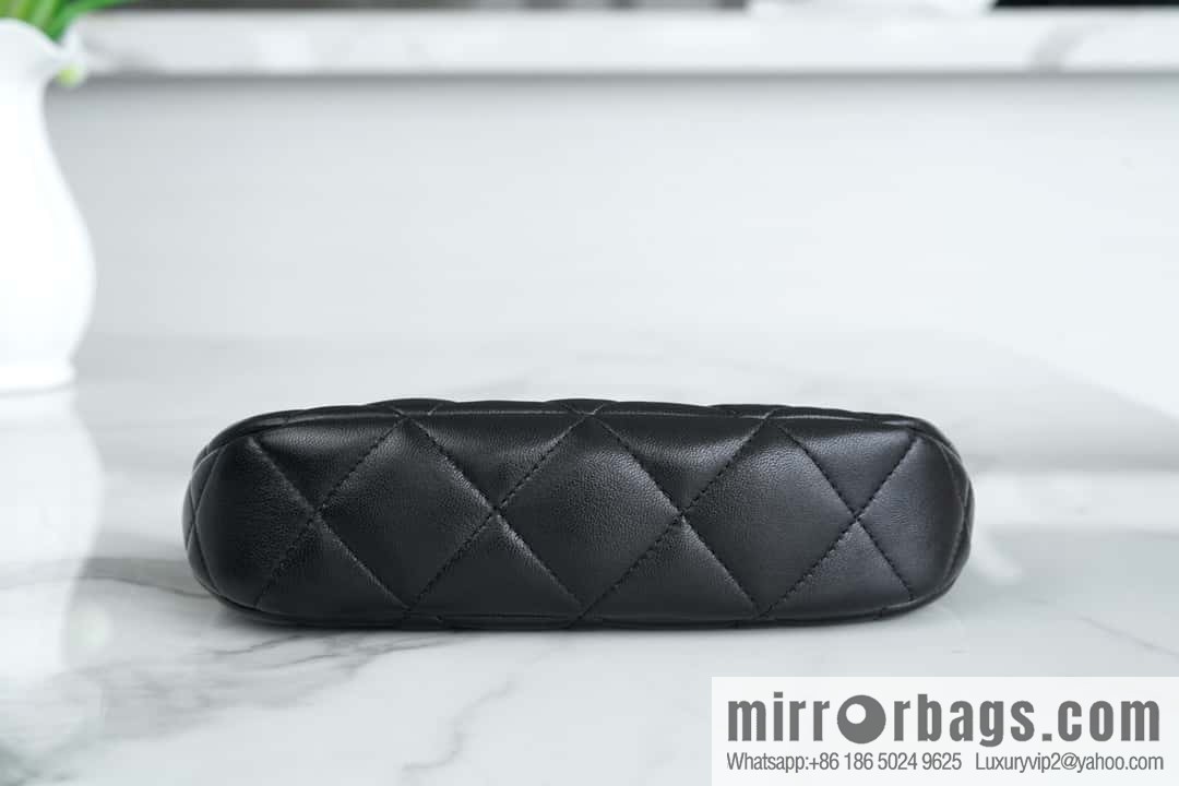 CHANEL 23A Handmade workshop HOBO armpit bag AS4220 black