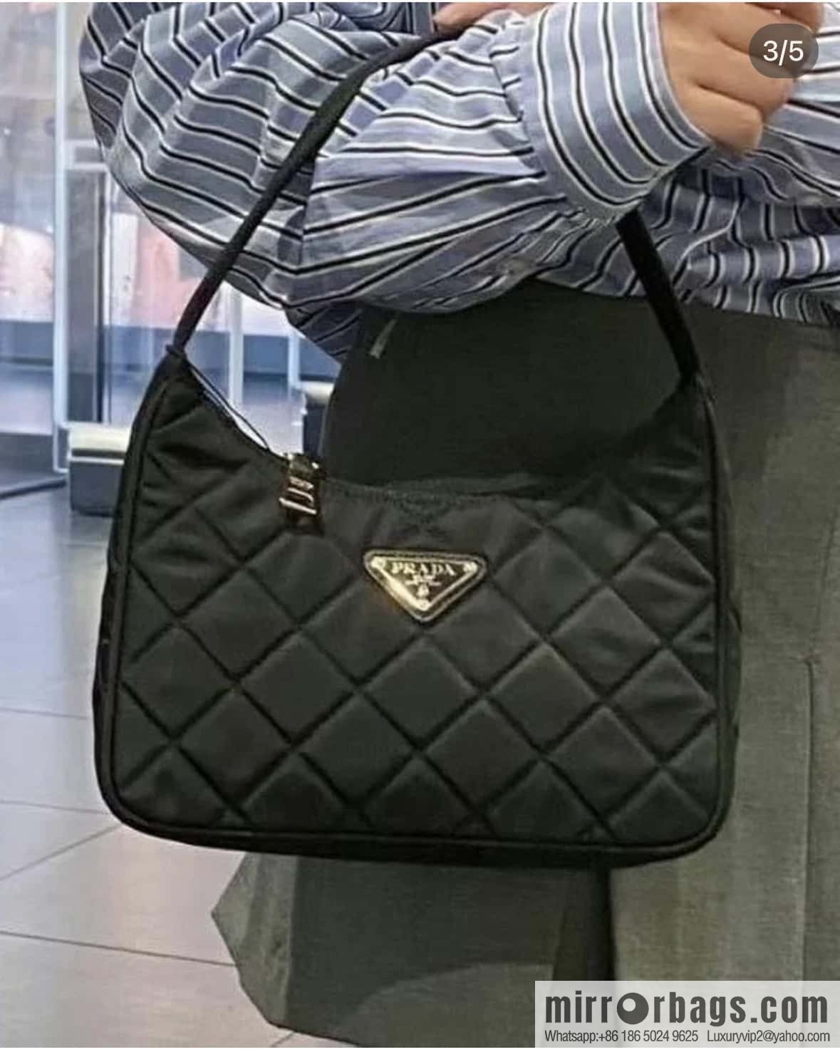 PRADA imported nylon fabric, new diamond Hobo armpit bag 🎉 1NE515