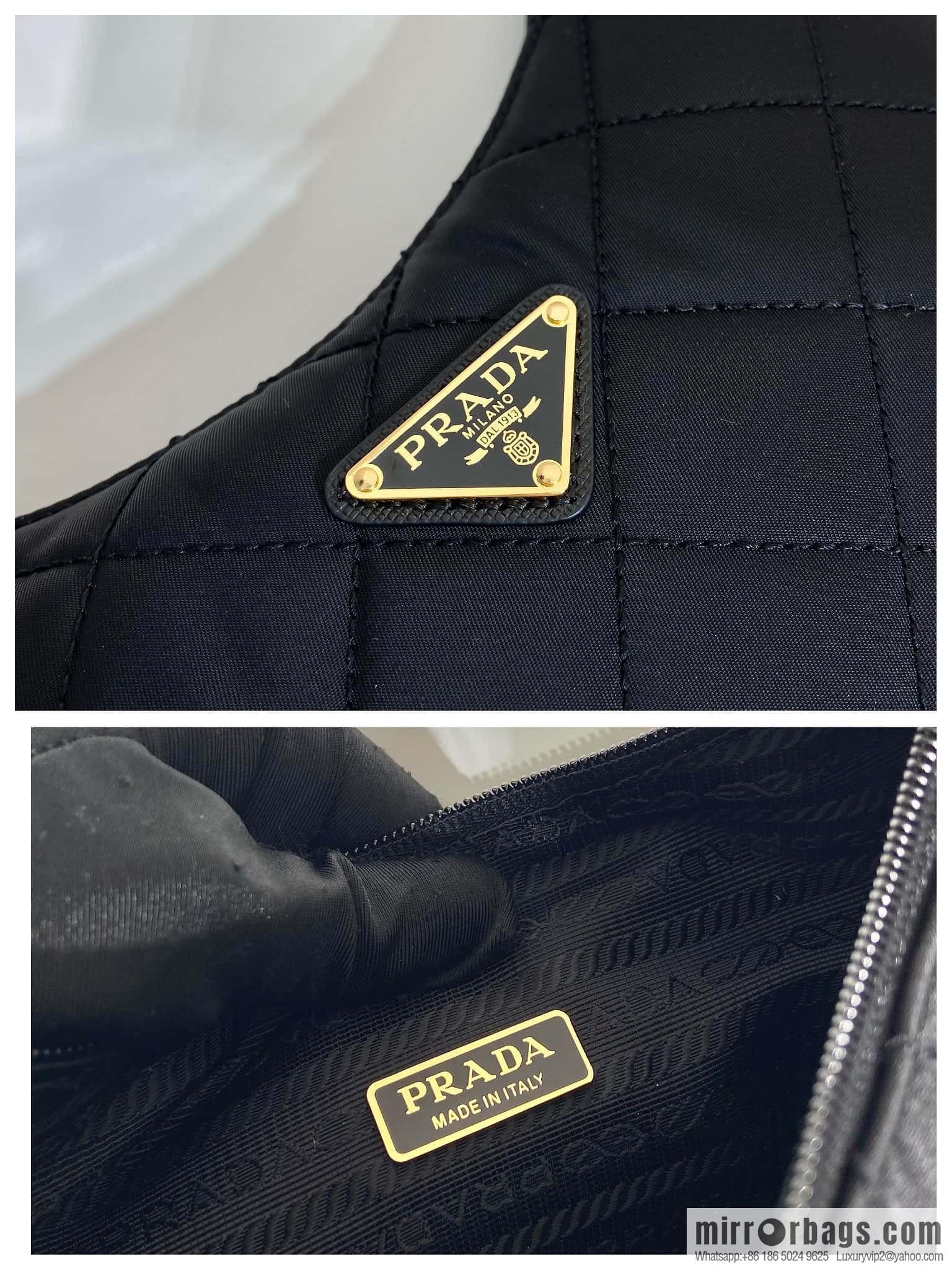 PRADA imported nylon fabric, new diamond Hobo armpit bag 🎉 1NE515