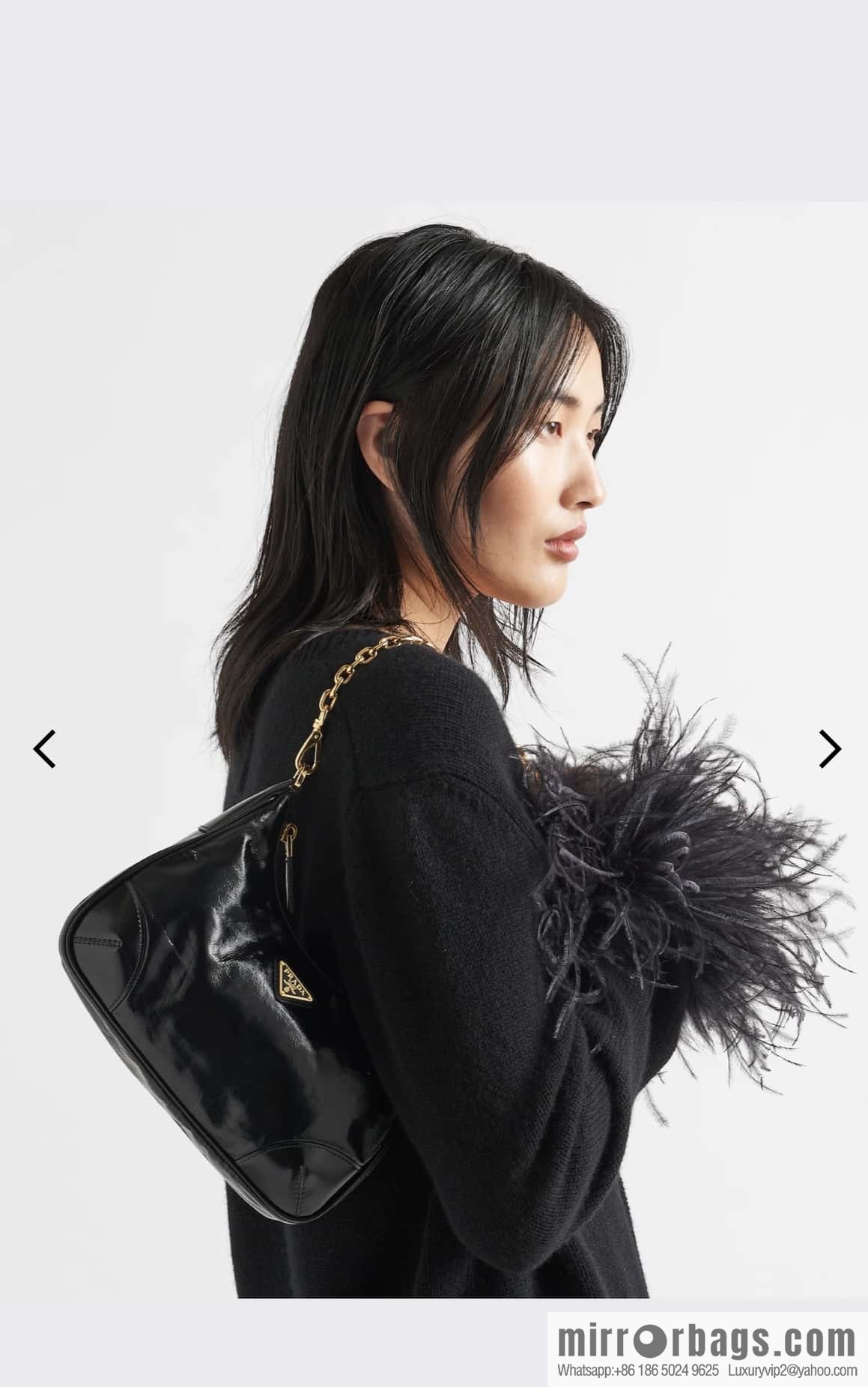 PRADA oil wax leather Hobo1BC204 hand carry/underarm bag/crossbody bag