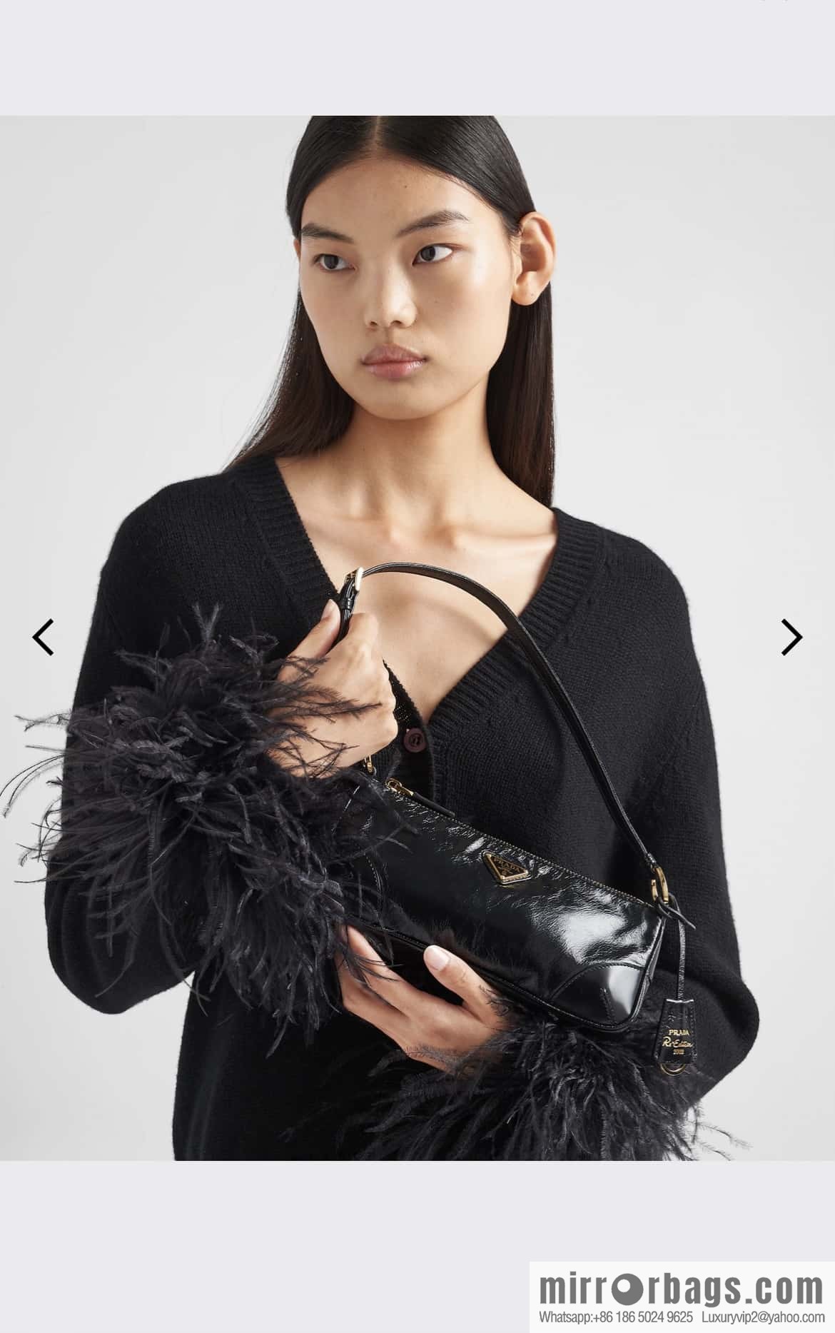 PRADA Oil Waxed Leather Underarm Bag 1BC201