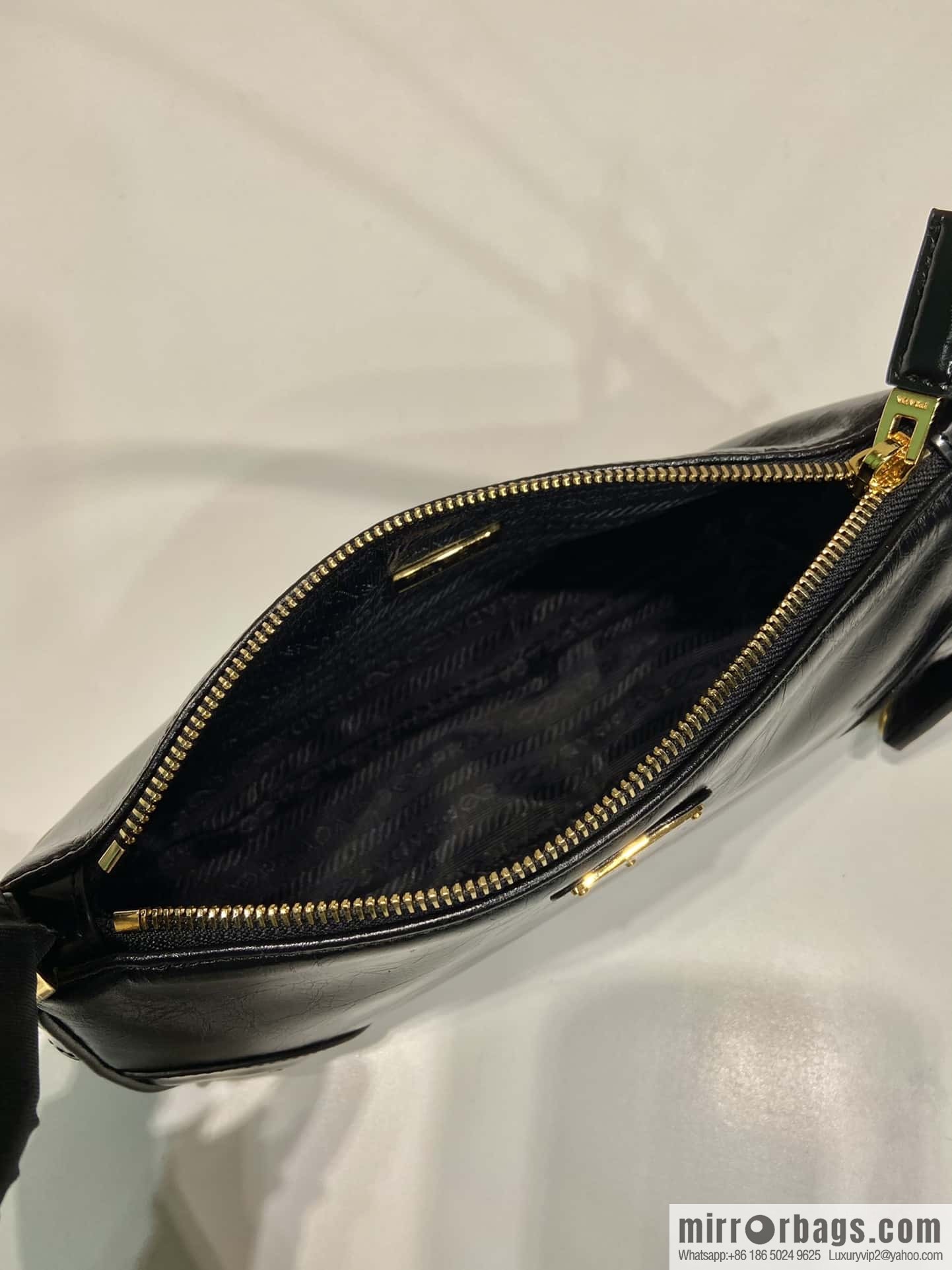PRADA Oil Waxed Leather Underarm Bag 1BC201