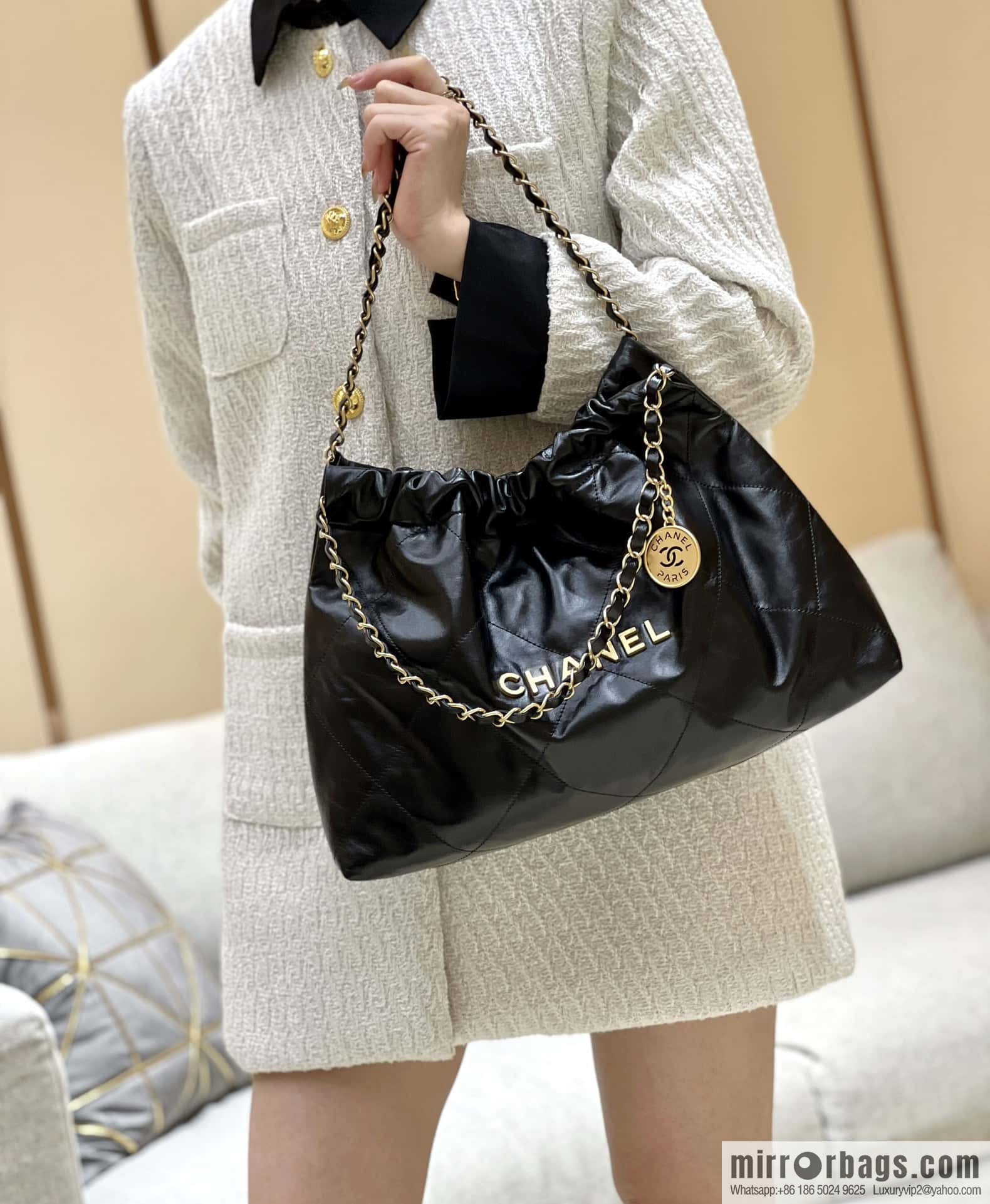 CHANEL 24C Early Spring Vacation Series 22 Horizontal Garbage Bag AS4486