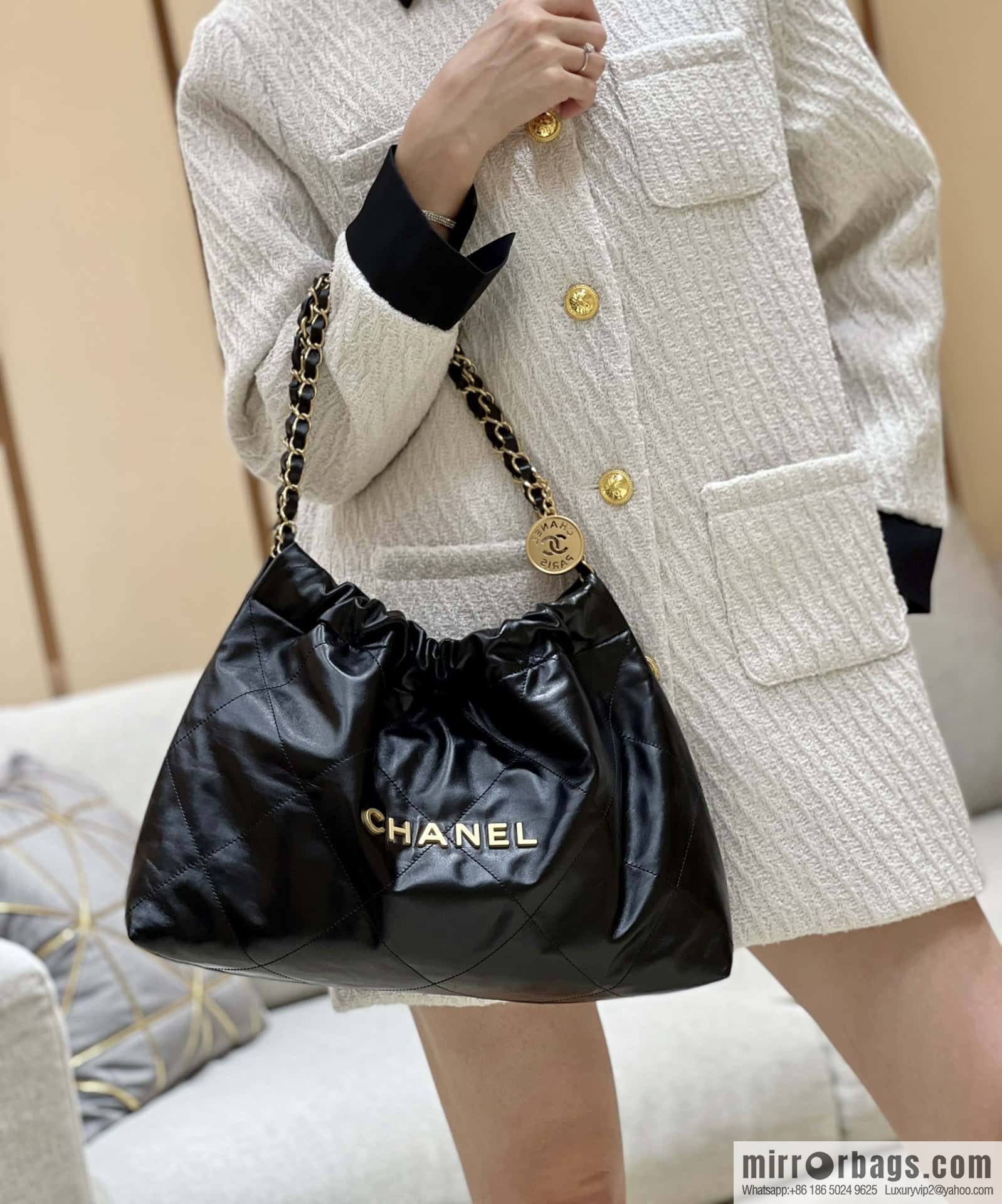 CHANEL 24C Early Spring Vacation Series 22 Horizontal Garbage Bag AS4486