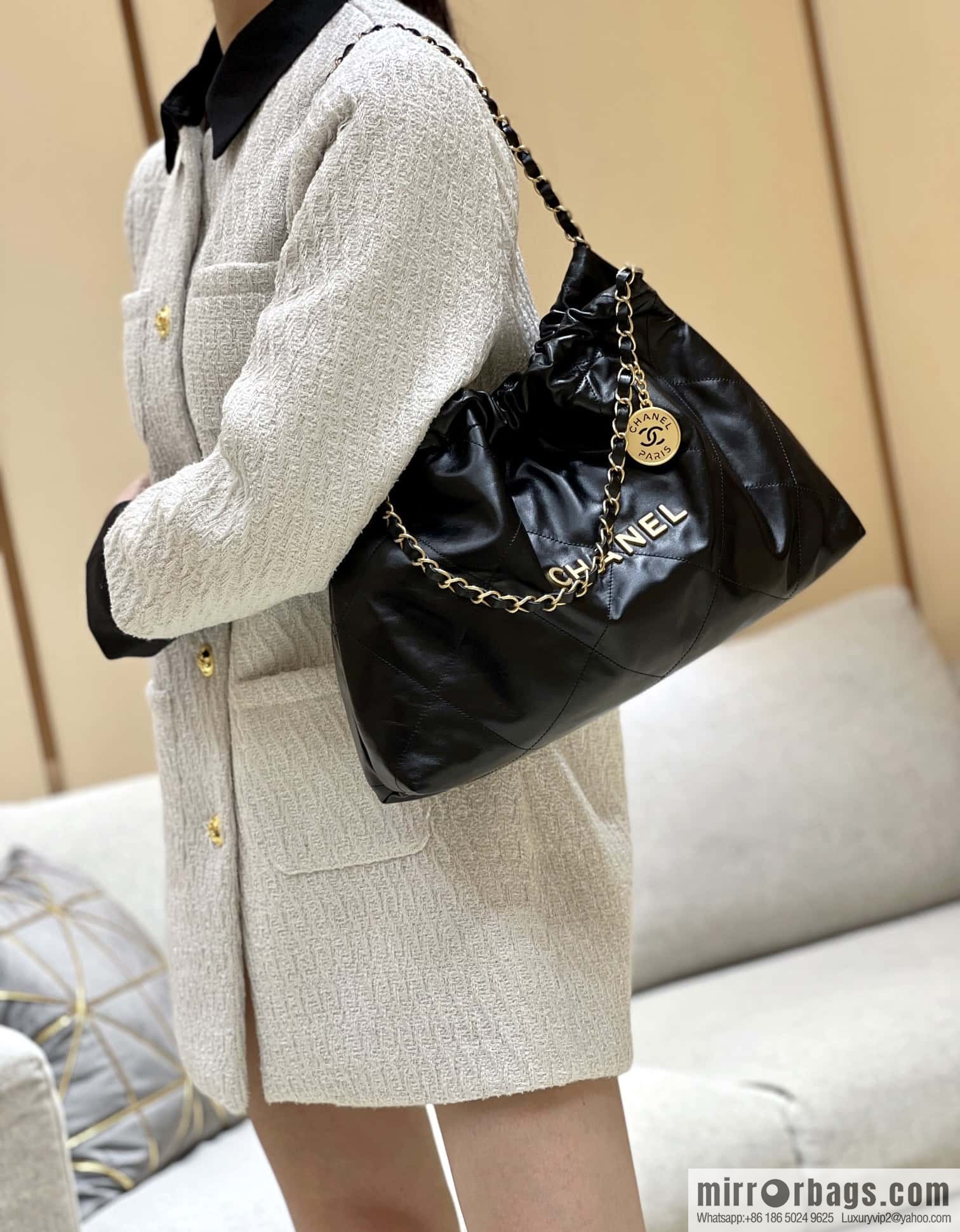 CHANEL 24C Early Spring Vacation Series 22 Horizontal Garbage Bag AS4486