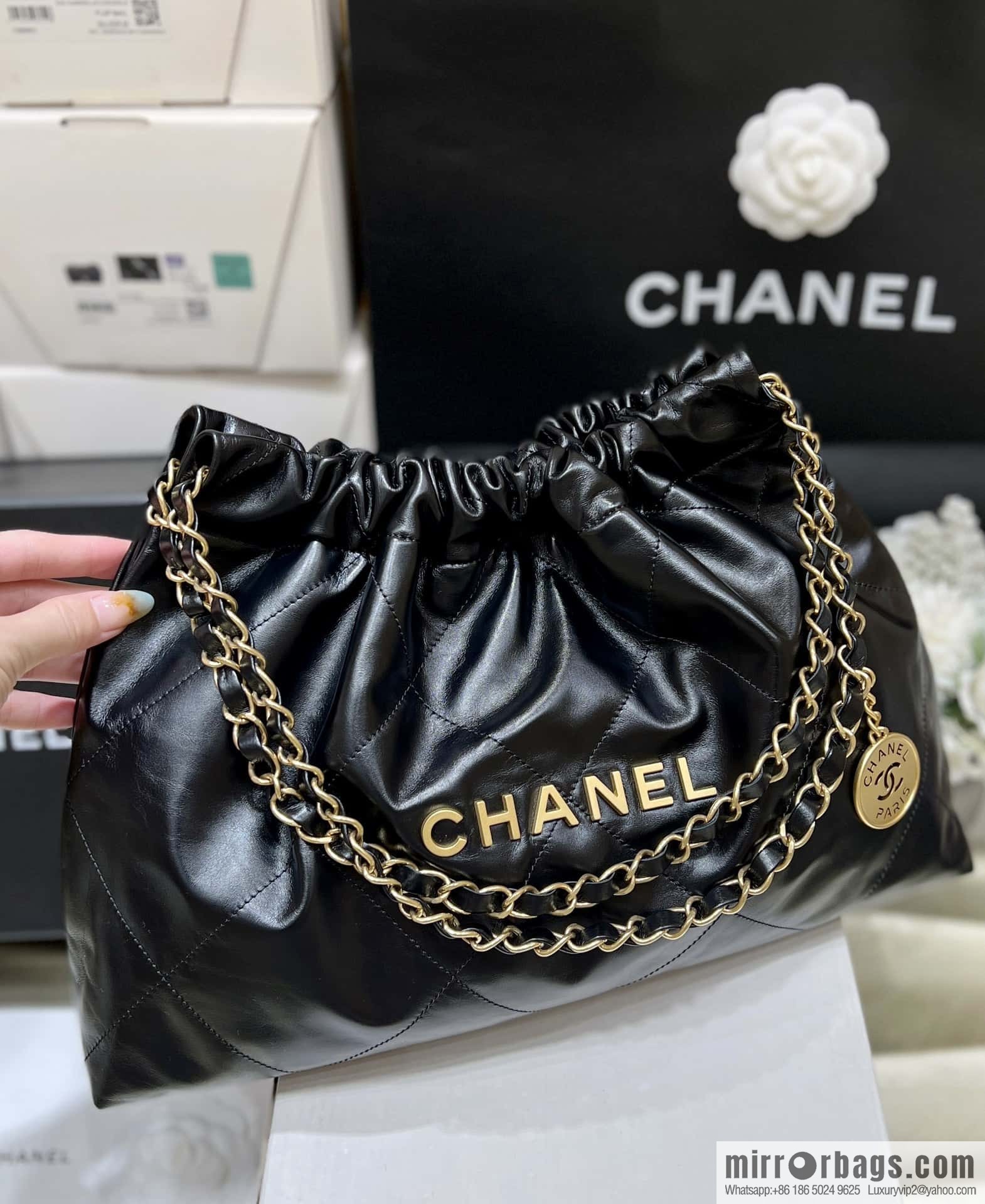 CHANEL 24C Early Spring Vacation Series 22 Horizontal Garbage Bag AS4486