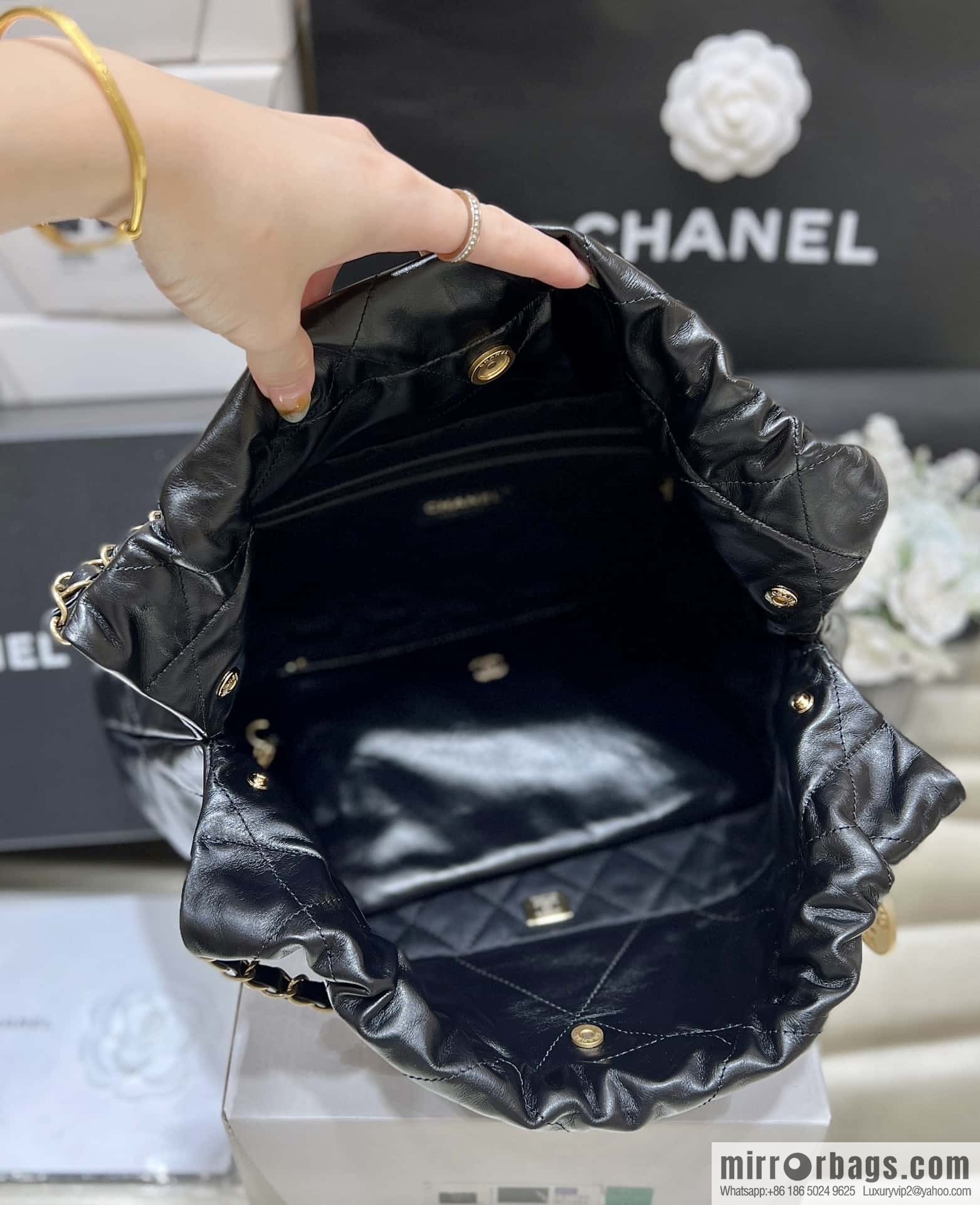 CHANEL 24C Early Spring Vacation Series 22 Horizontal Garbage Bag AS4486
