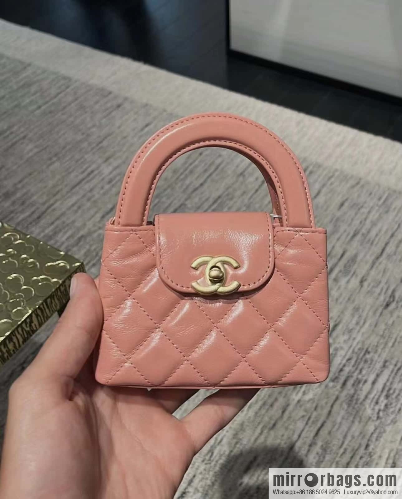 CHANEL 23K autumn and winter series, super hot mini Kelly bag AP3435 coral powder