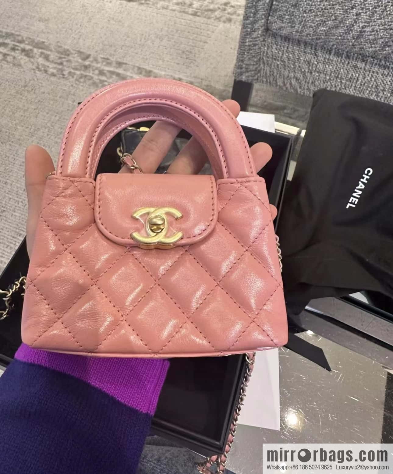 CHANEL 23K autumn and winter series, super hot mini Kelly bag AP3435 coral powder