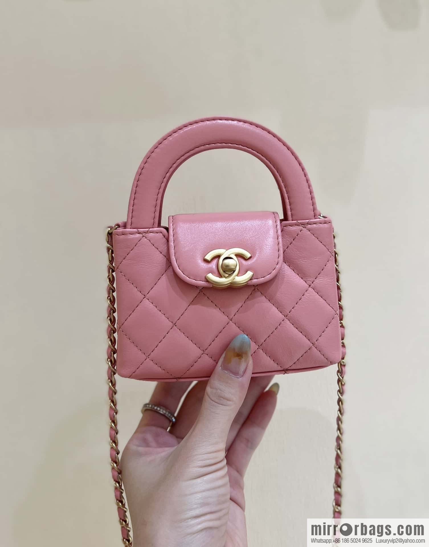 CHANEL 23K autumn and winter series, super hot mini Kelly bag AP3435 coral powder