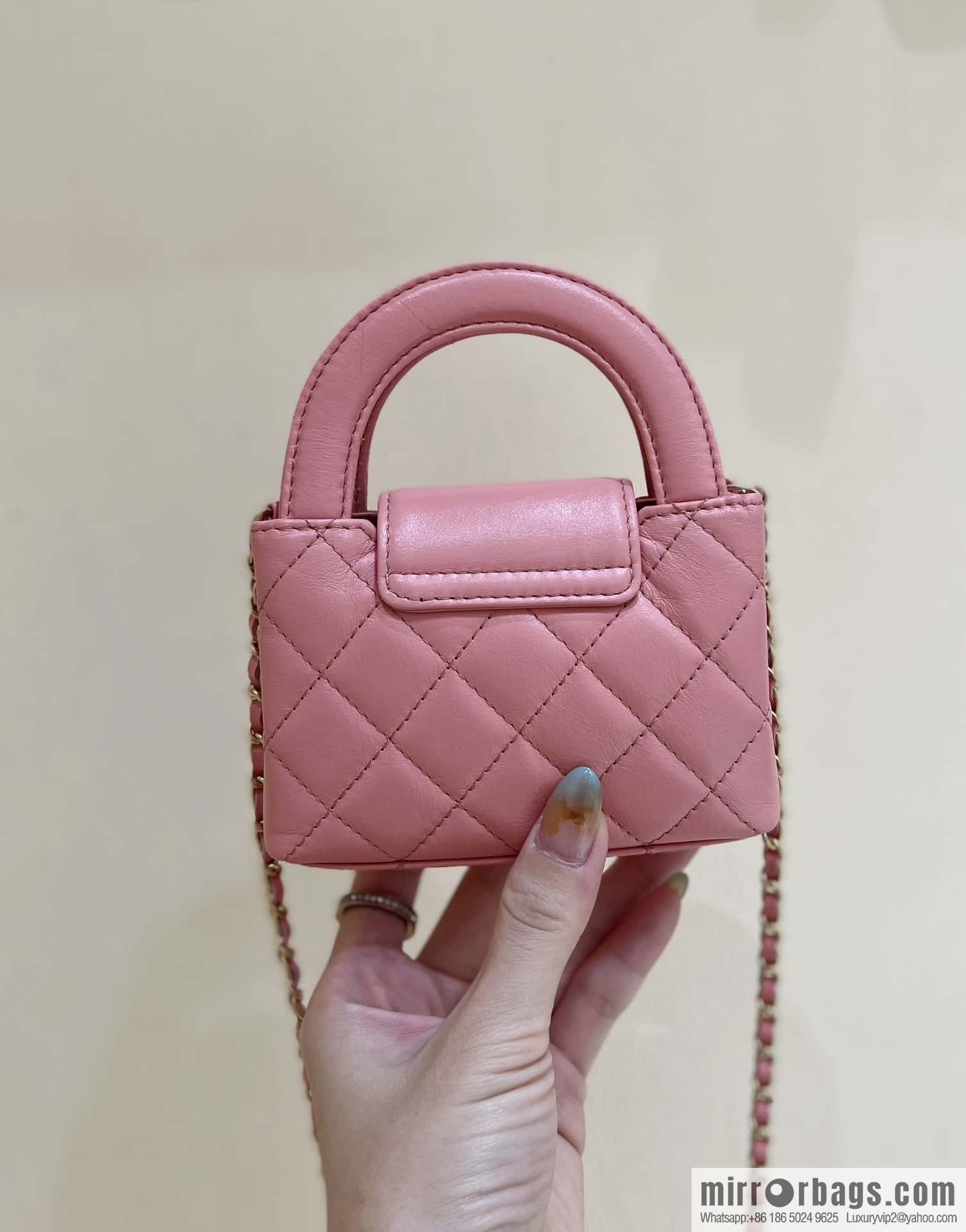 CHANEL 23K autumn and winter series, super hot mini Kelly bag AP3435 coral powder