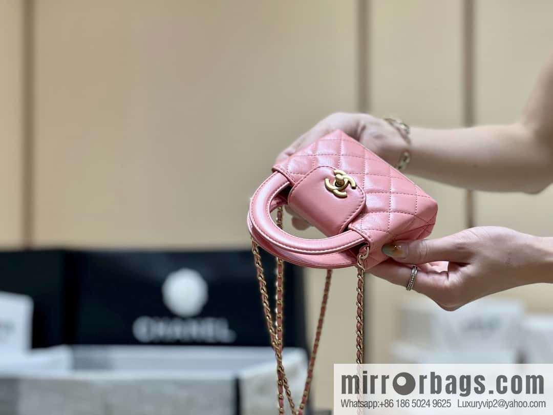 CHANEL 23K autumn and winter series, super hot mini Kelly bag AP3435 coral powder