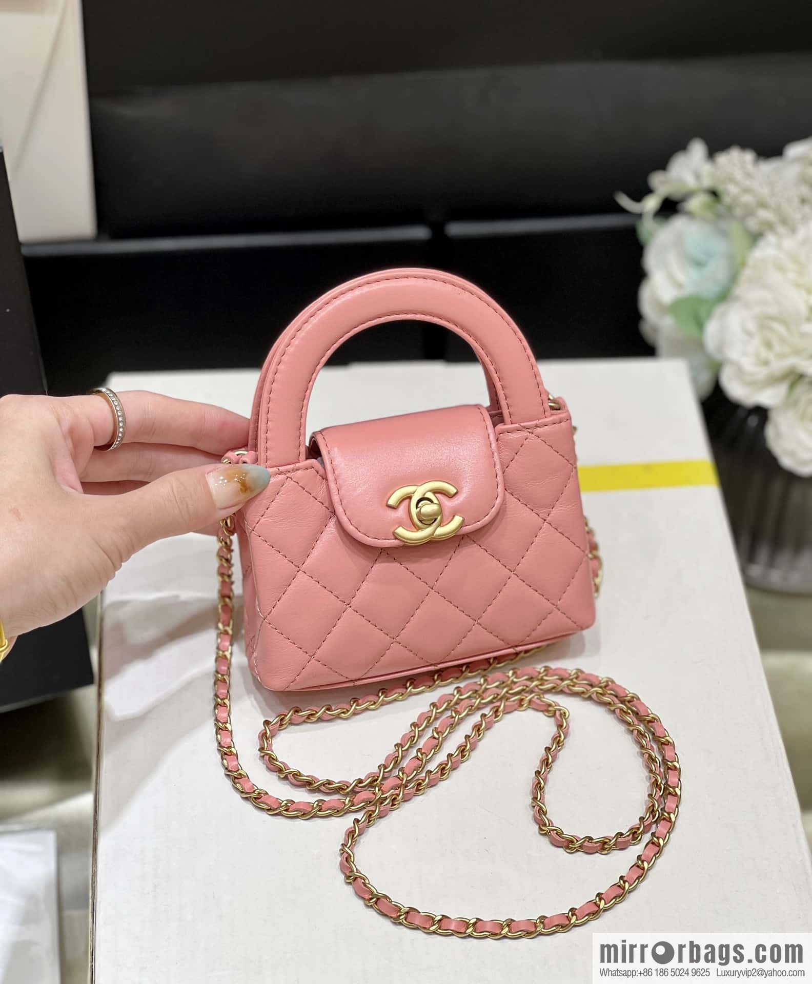 CHANEL 23K autumn and winter series, super hot mini Kelly bag AP3435 coral powder