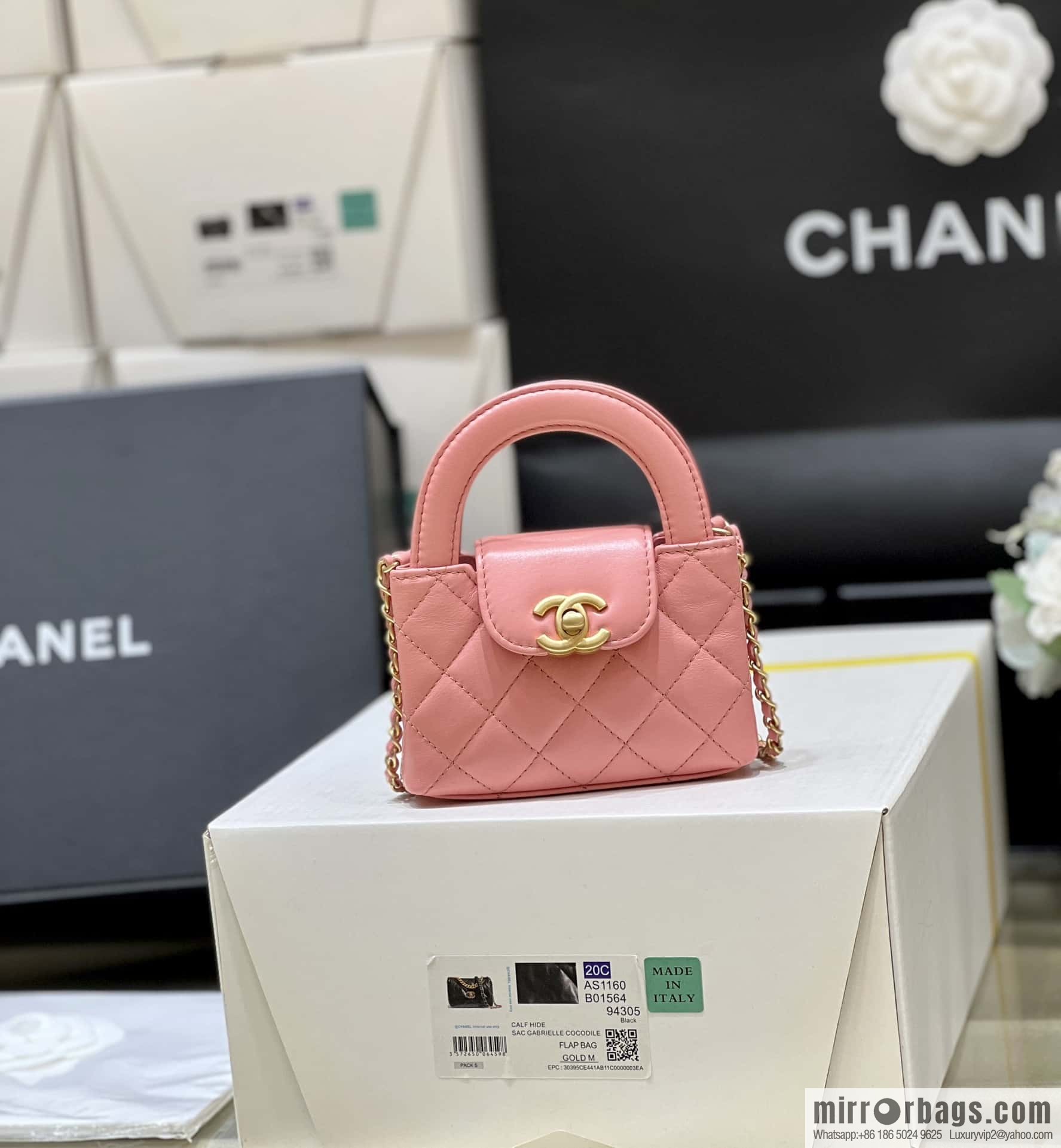 CHANEL 23K autumn and winter series, super hot mini Kelly bag AP3435 coral powder