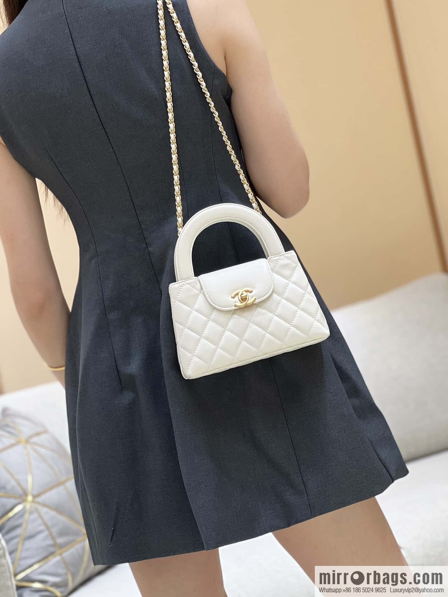 CHANEL 23K autumn and winter series, super hot Kelly bag AS4416 white