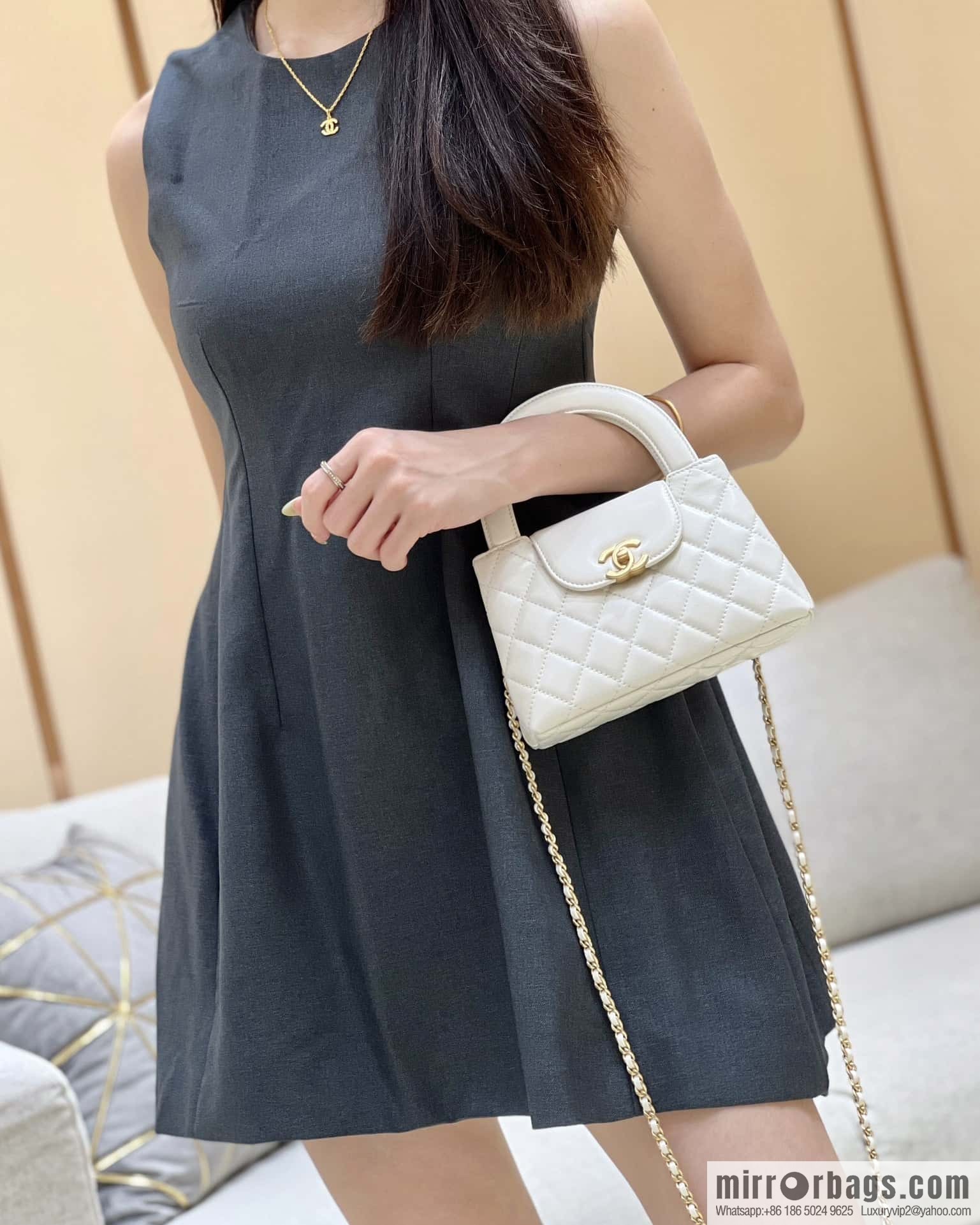 CHANEL 23K autumn and winter series, super hot Kelly bag AS4416 white
