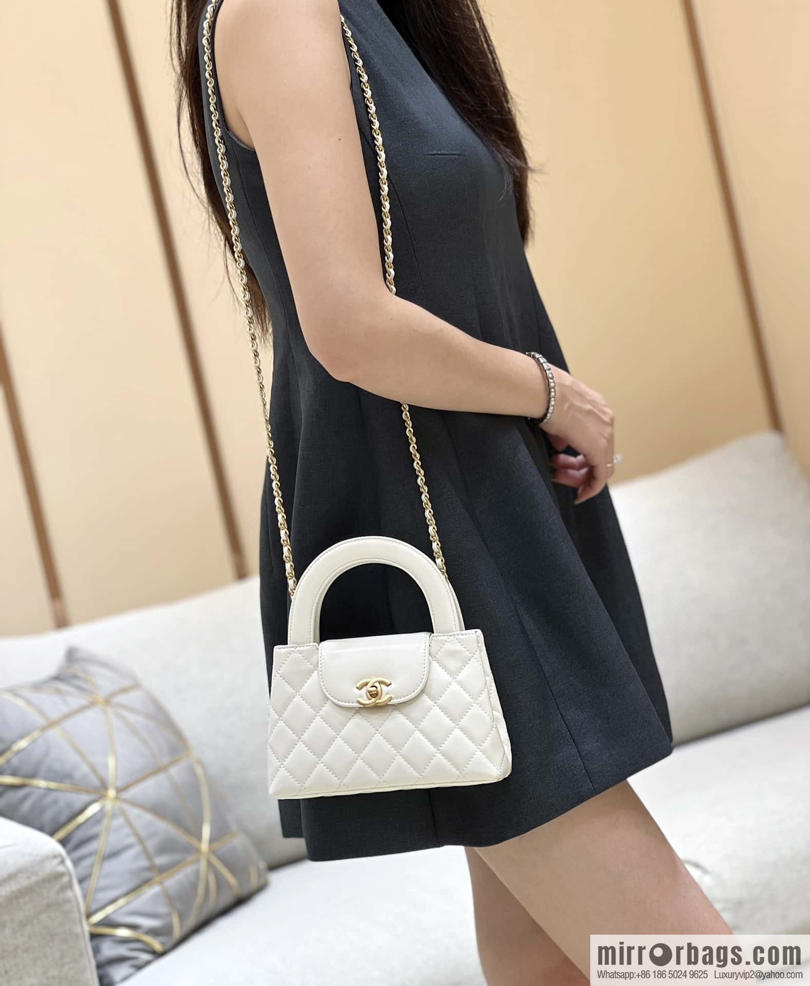 CHANEL 23K autumn and winter series, super hot Kelly bag AS4416 white