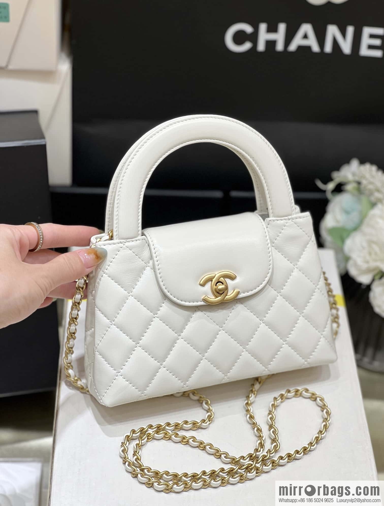 CHANEL 23K autumn and winter series, super hot Kelly bag AS4416 white