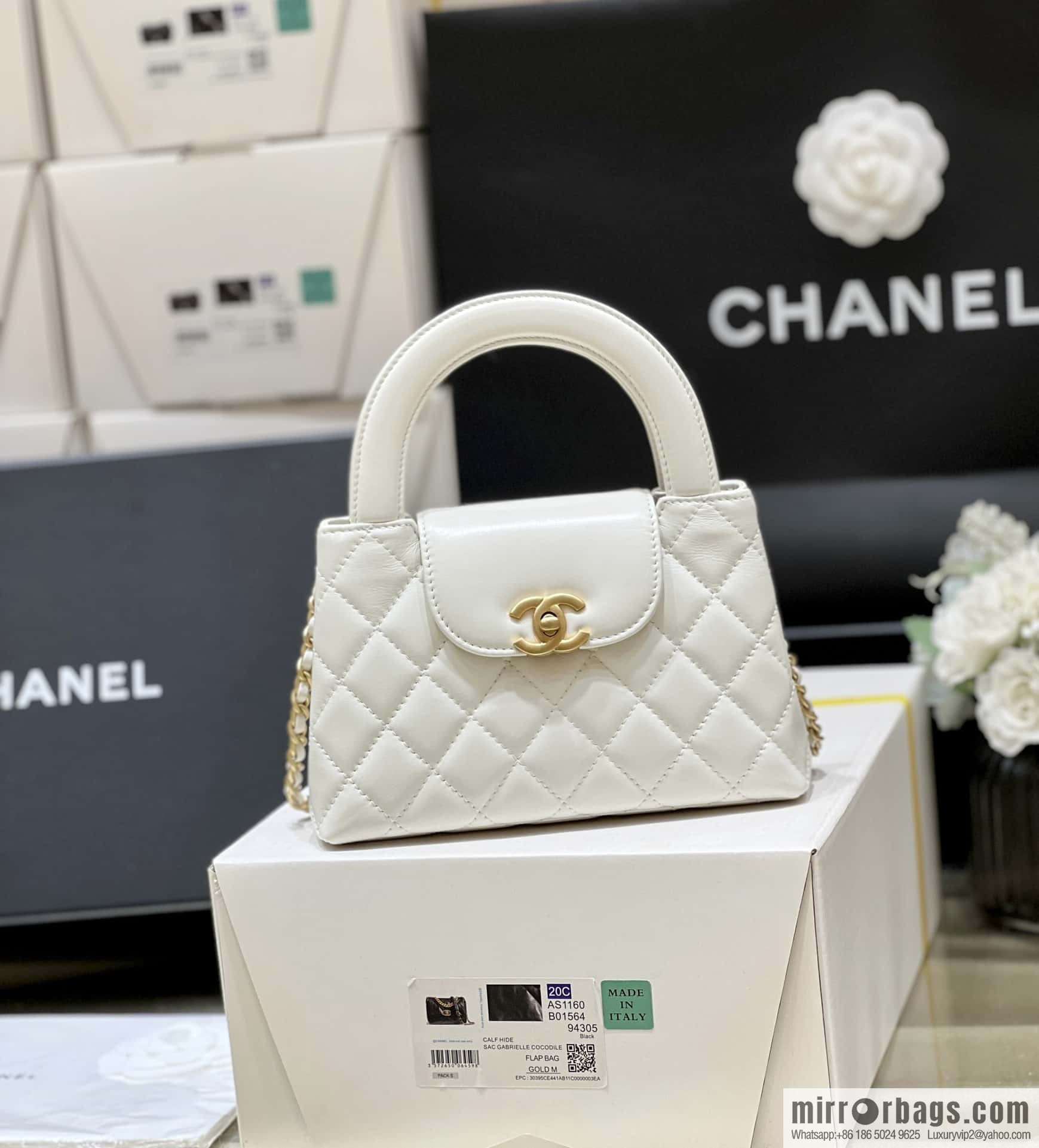 CHANEL 23K autumn and winter series, super hot Kelly bag AS4416 white