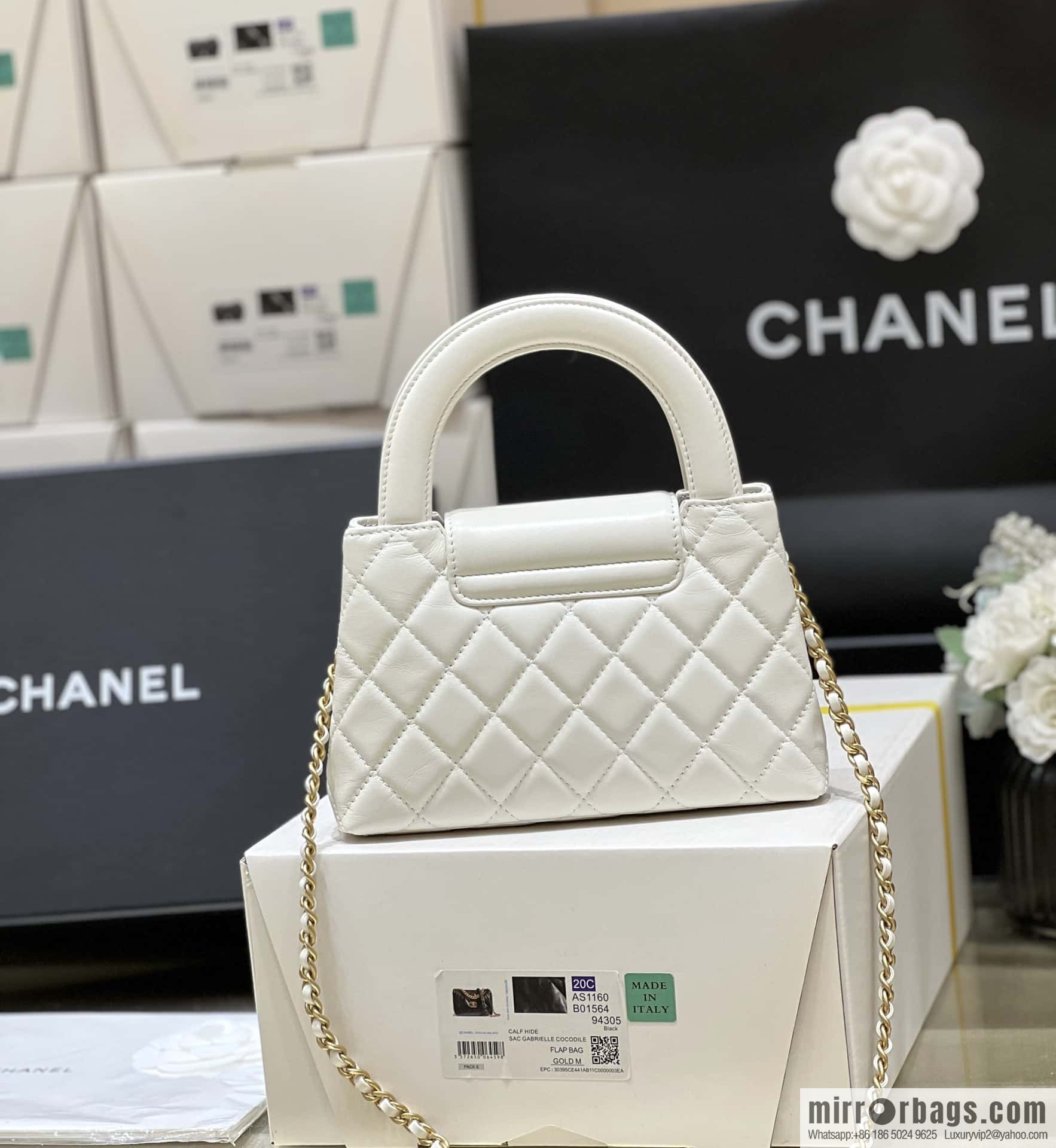 CHANEL 23K autumn and winter series, super hot Kelly bag AS4416 white