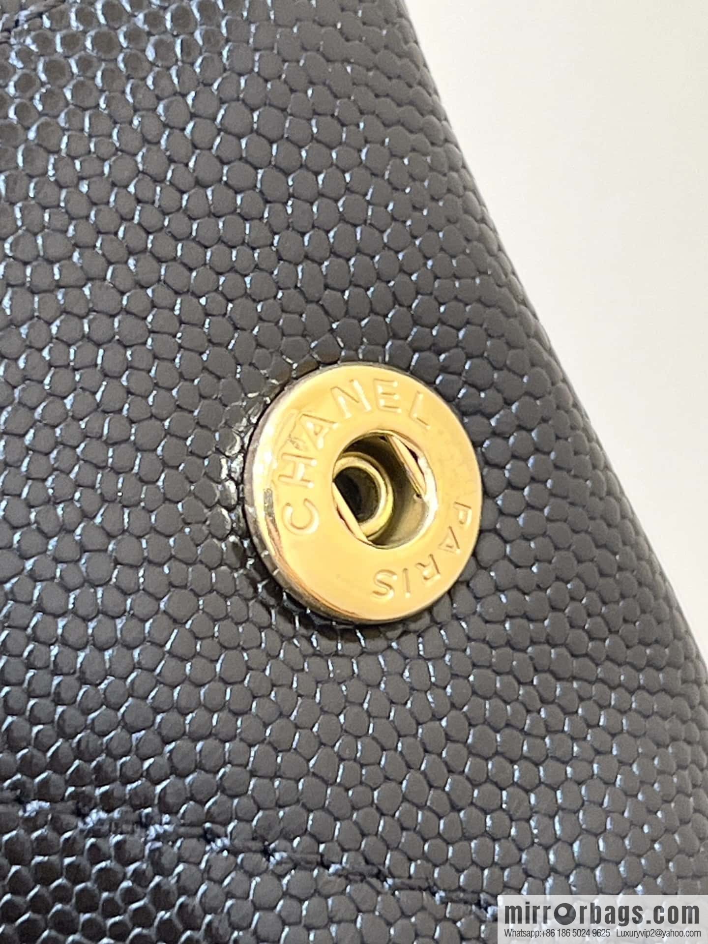 CHANEL black caviar leather with gun color hardware 23k garbage bag AS3261