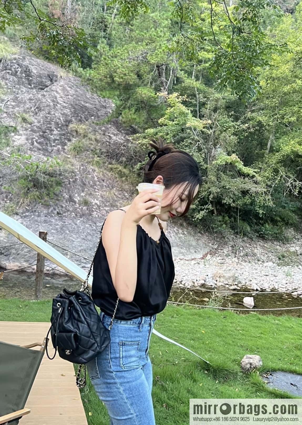 CHANEL B handmade workshop backpack AS4342 black