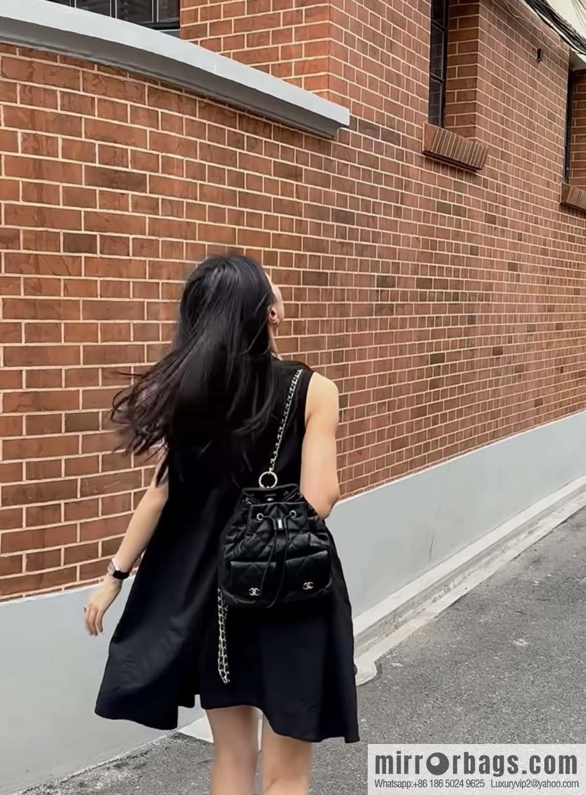 CHANEL B handmade workshop backpack AS4342 black