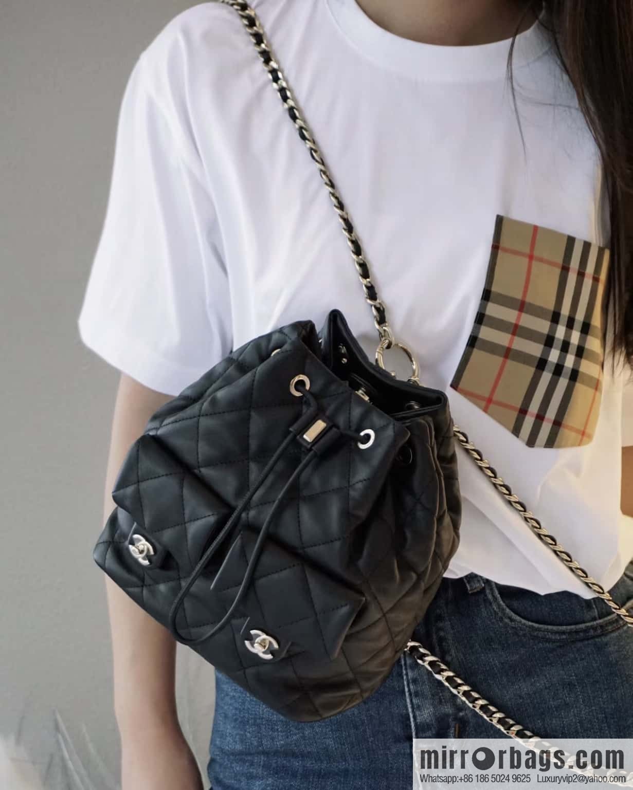 CHANEL B handmade workshop backpack AS4342 black