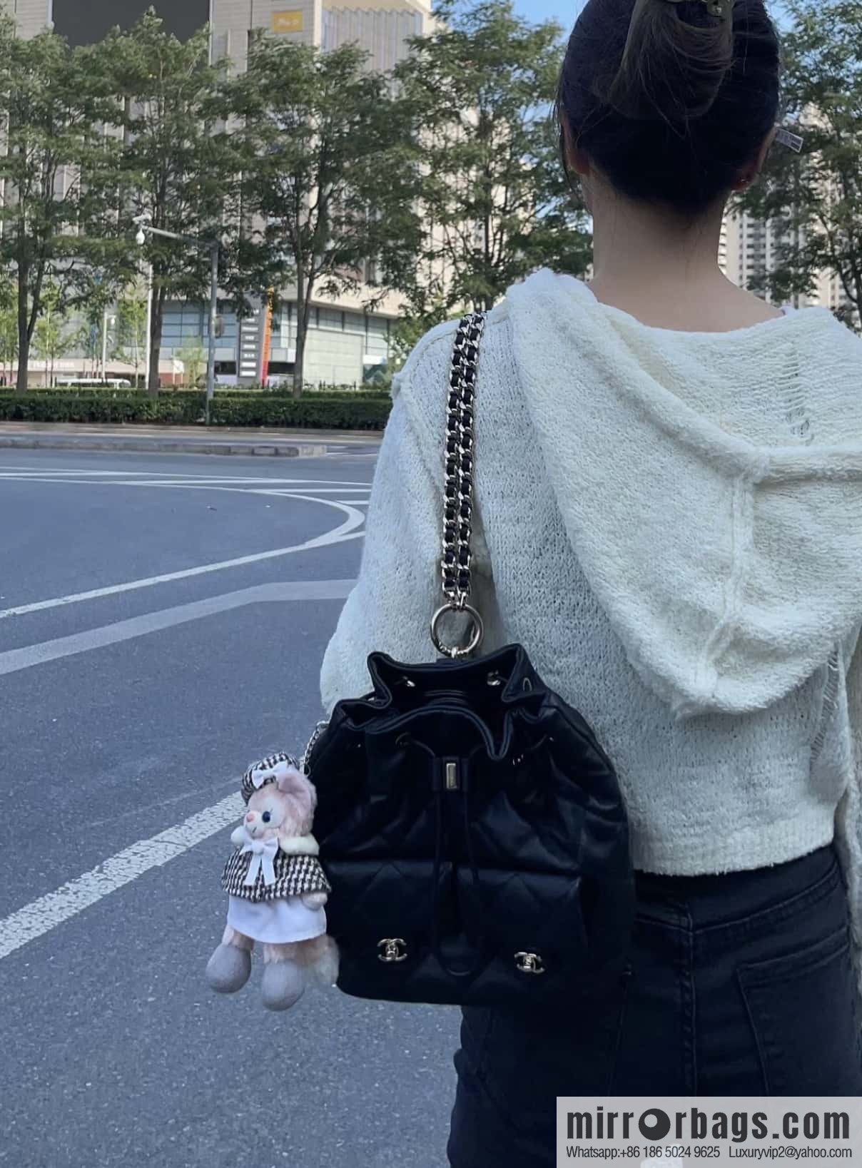 CHANEL B handmade workshop backpack AS4342 black