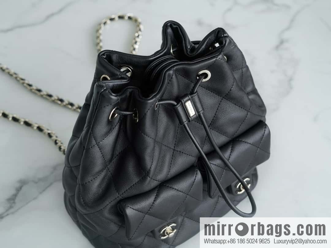 CHANEL B handmade workshop backpack AS4342 black