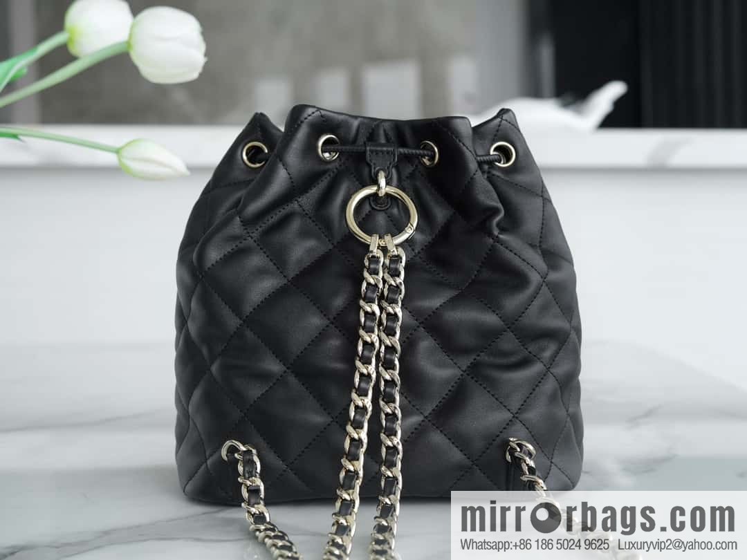CHANEL B handmade workshop backpack AS4342 black
