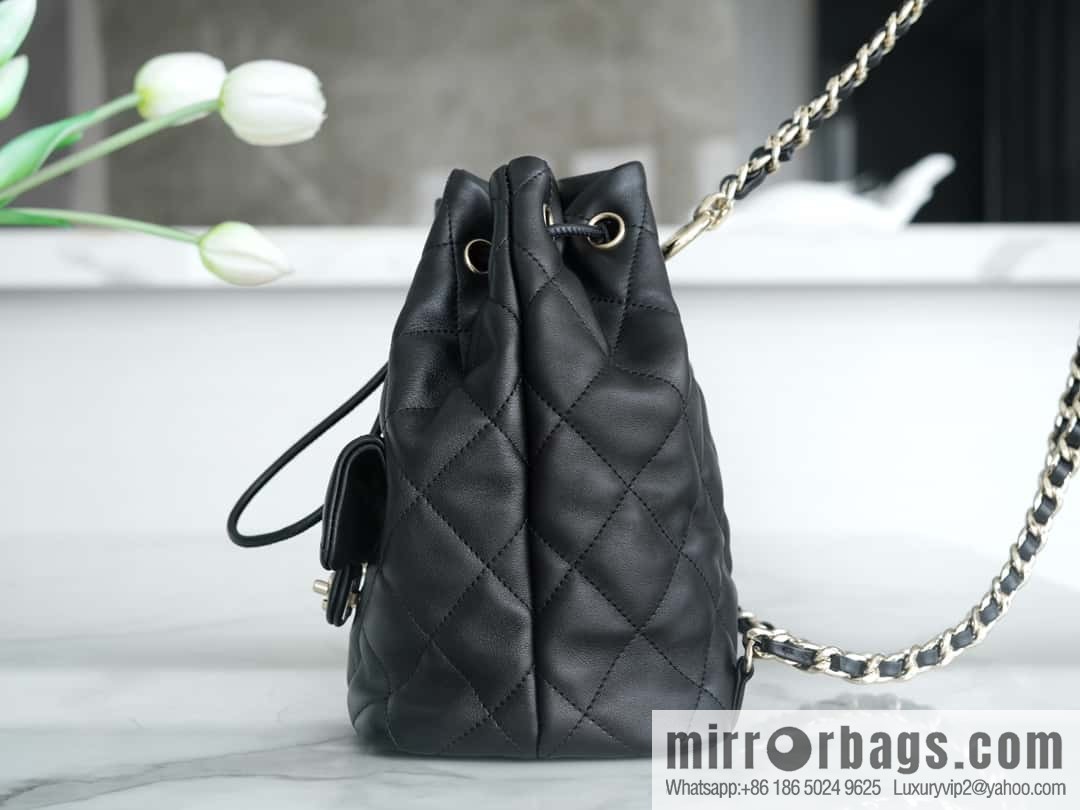 CHANEL B handmade workshop backpack AS4342 black