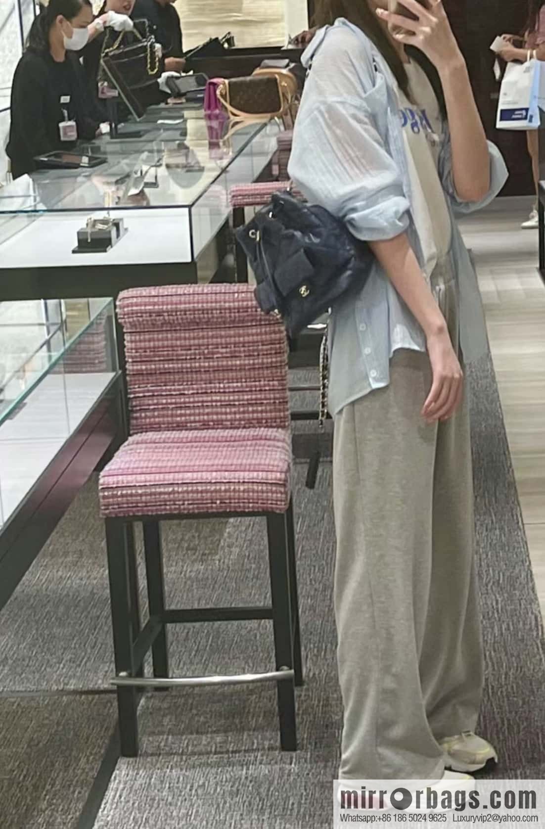 CHANEL B Handicraft workshop backpack AS4342 blue