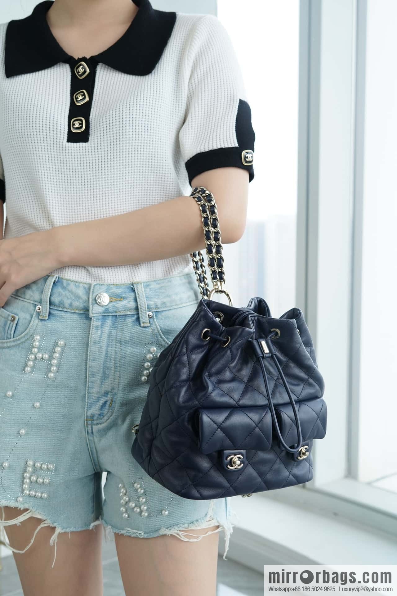 CHANEL B Handicraft workshop backpack AS4342 blue