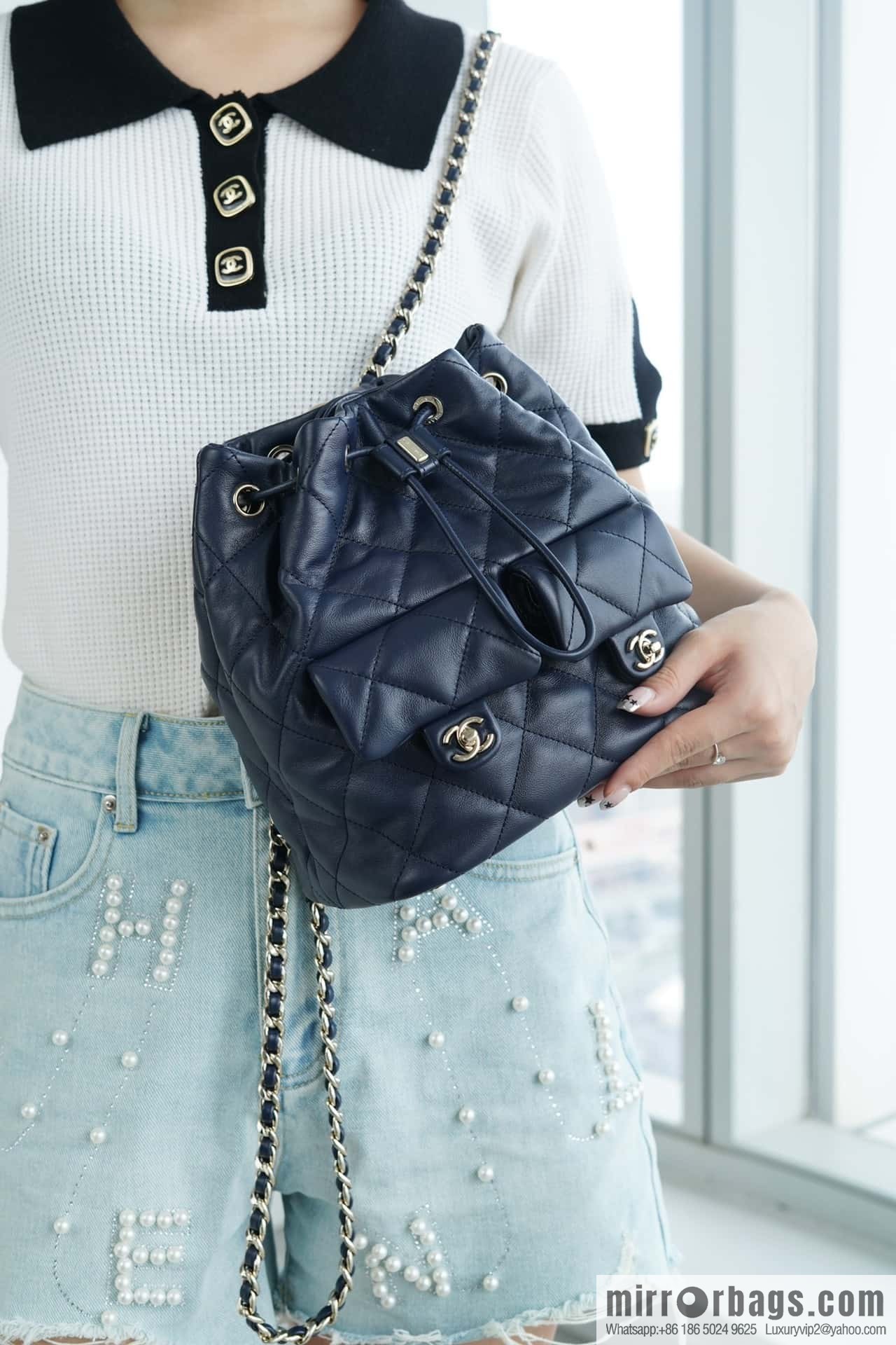 CHANEL B Handicraft workshop backpack AS4342 blue